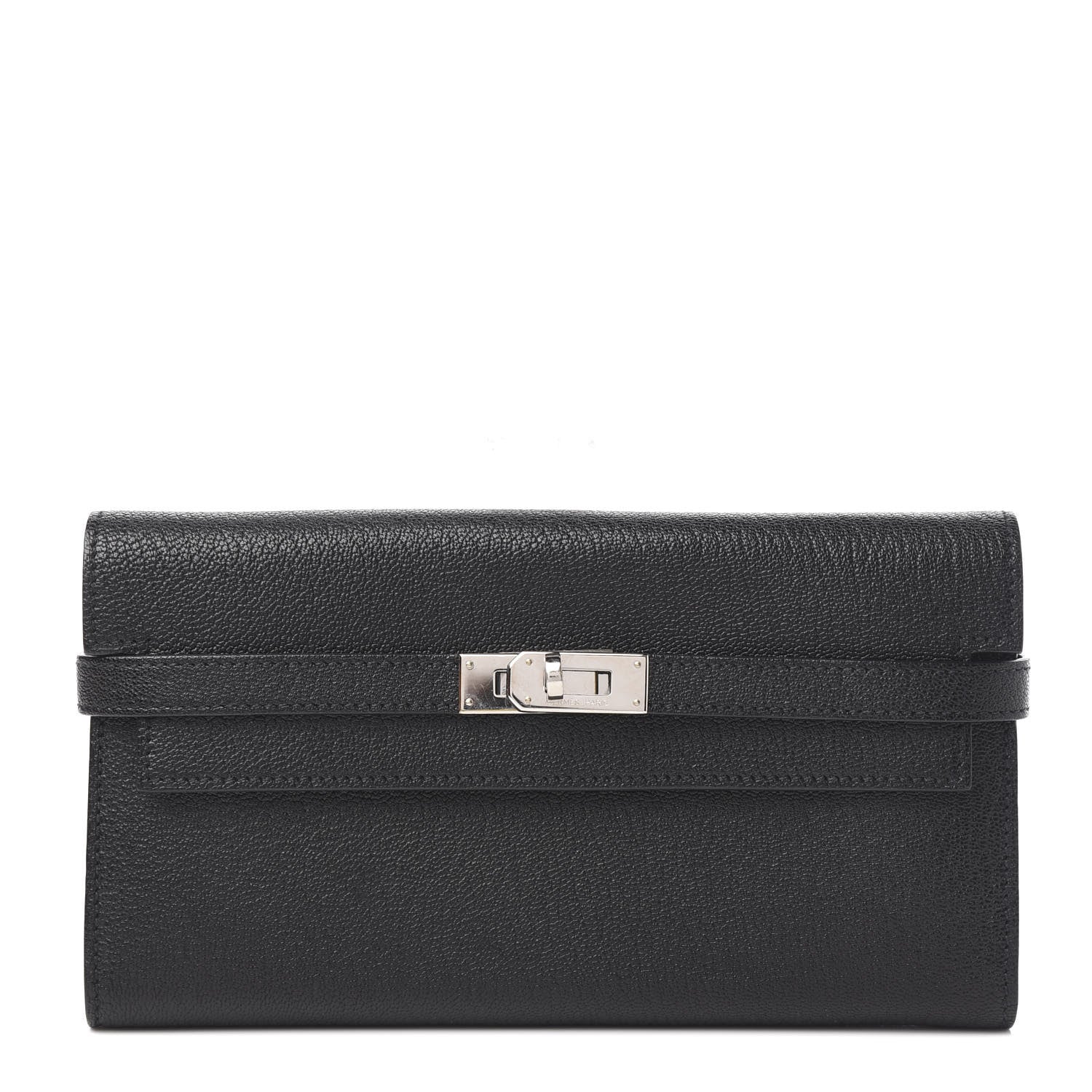 Hermes Chevre Mysore Kelly Longue Wallet Black 1 of 5