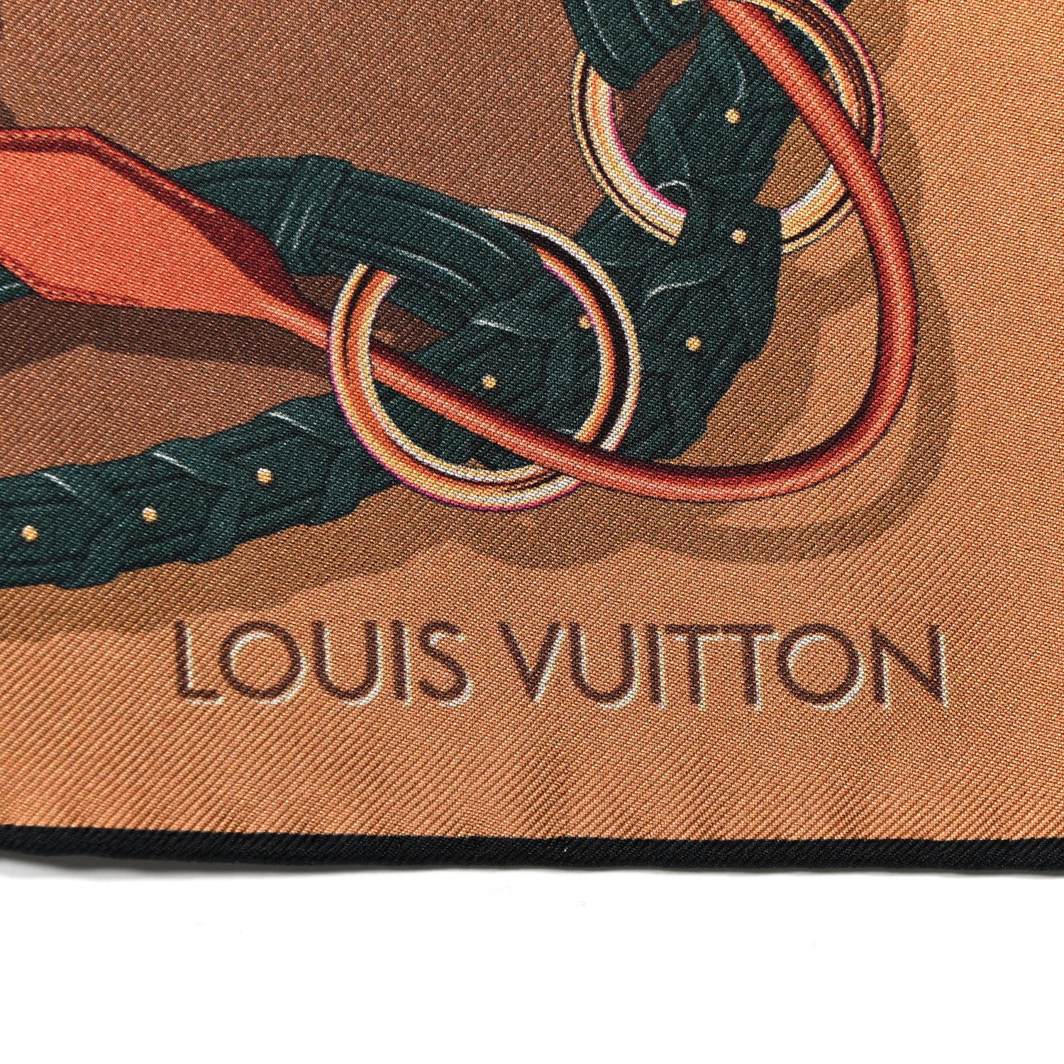 Louis Vuitton Silk Square Handle Me Scarf Brown 2 of 3
