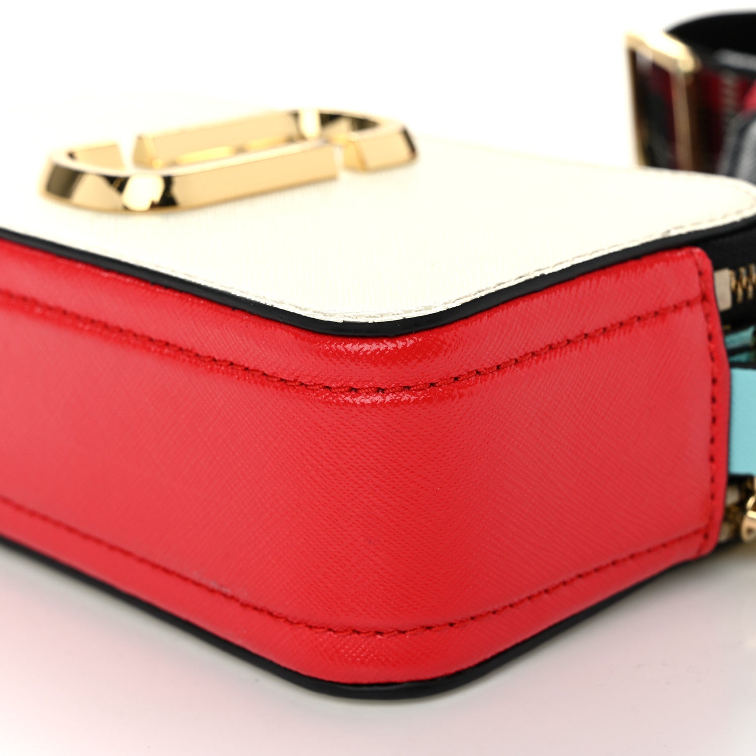 Marc Jacobs Saffiano Small Snapshot Camera Bag Porcelain Multi 10 of 12