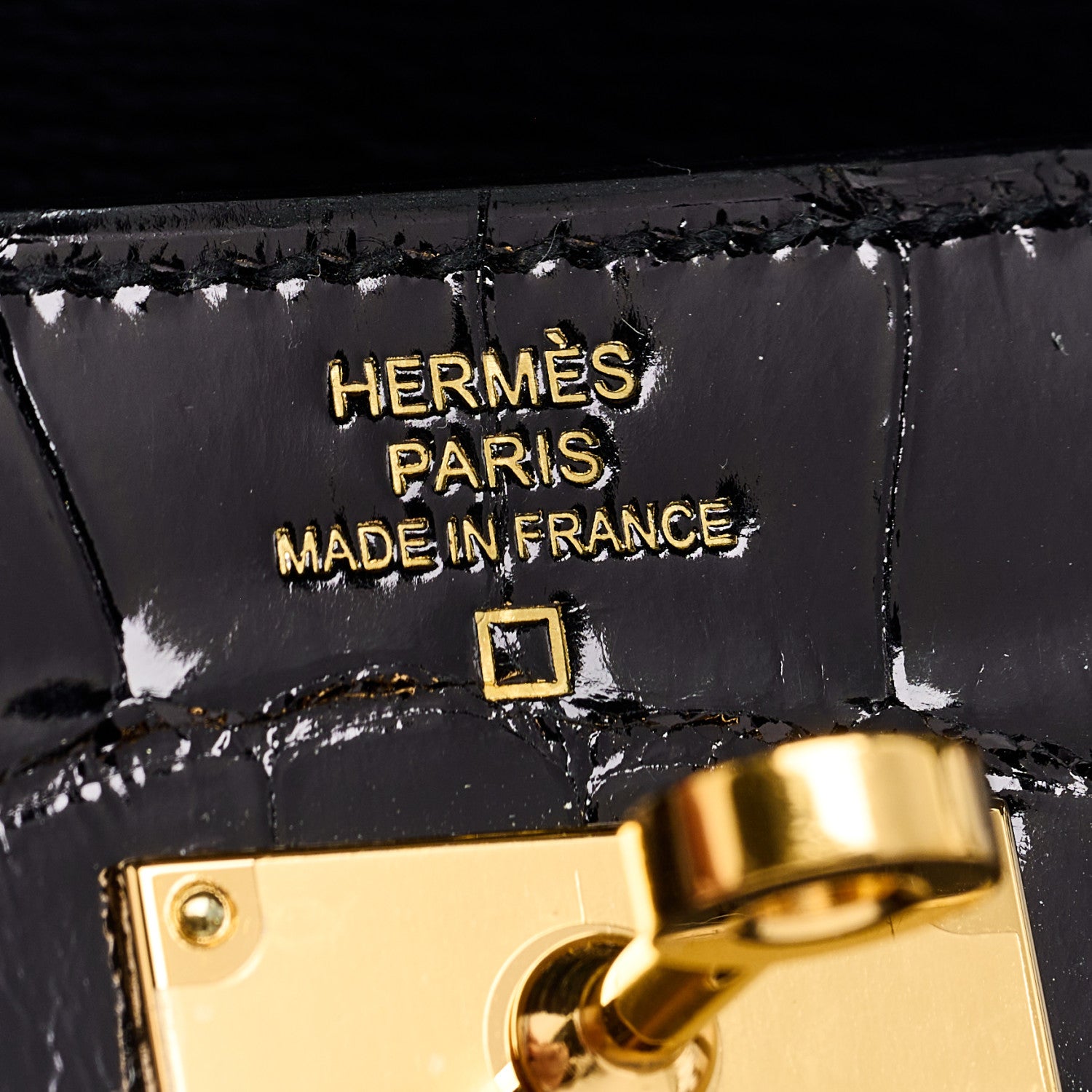 Hermes Shiny Alligator Kelly Wallet To Go Black 5 of 10