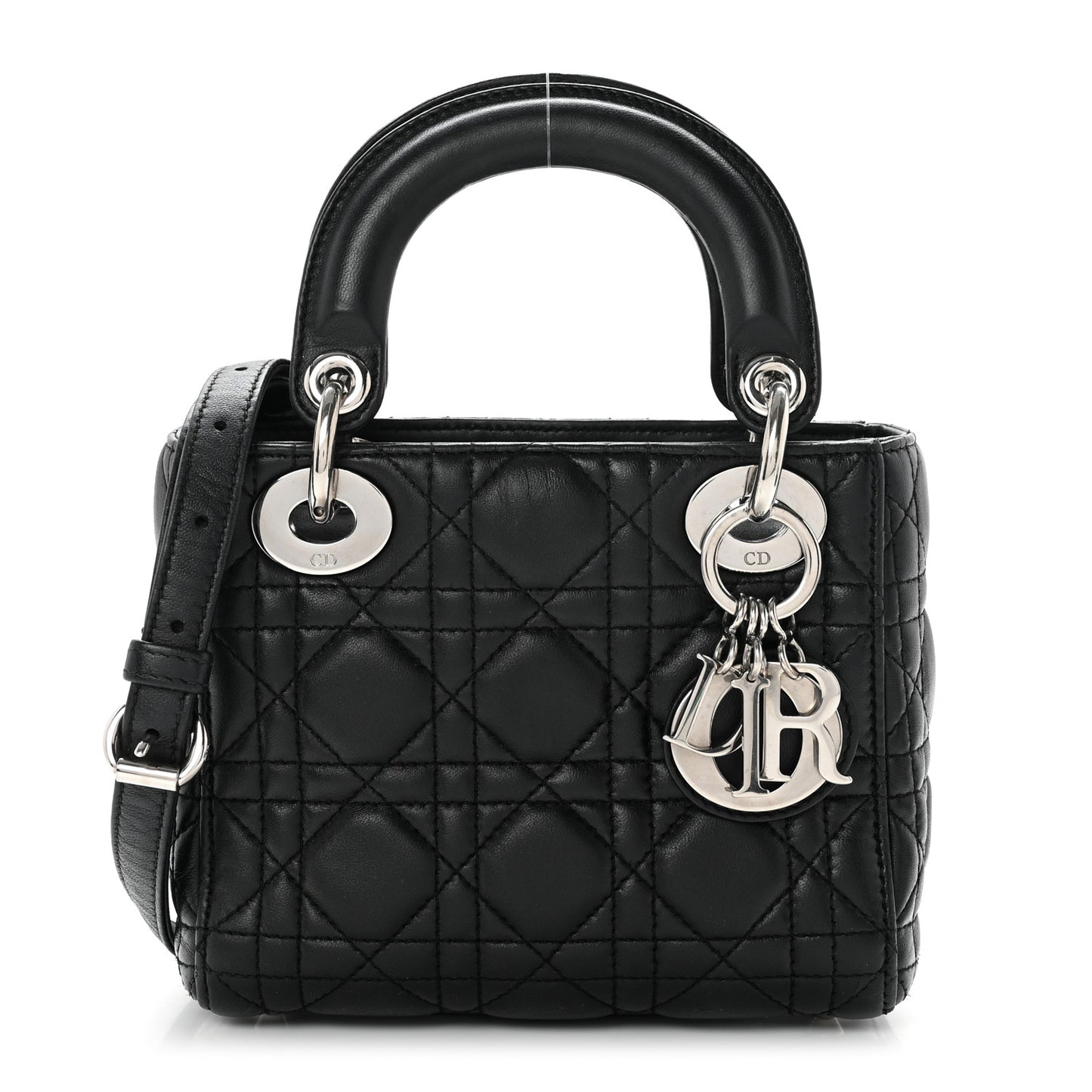 Lambskin Cannage Mini Lady Dior Black