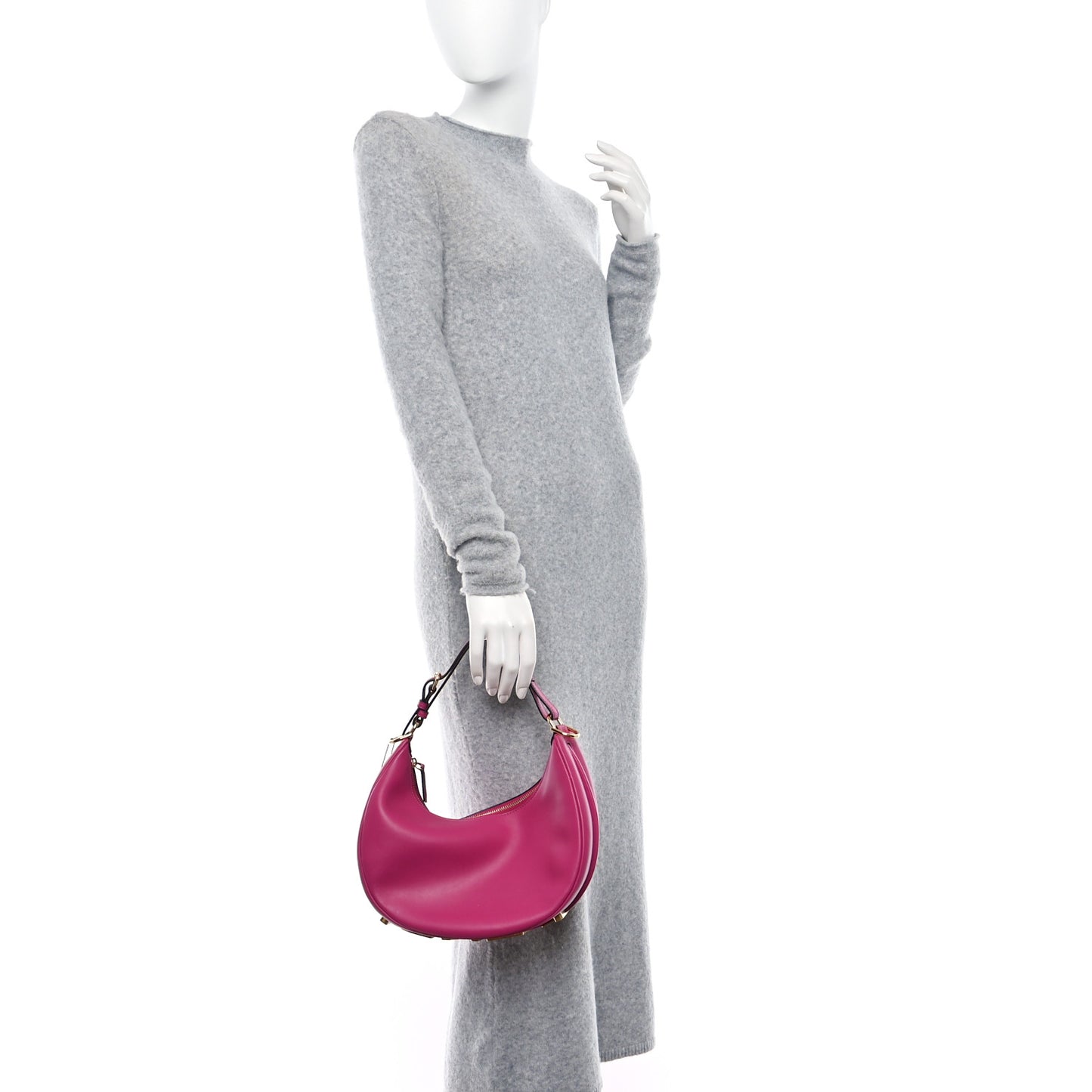 Vitello Grace Matte Small Fendigraphy Hobo Bag Ciclamino Pilar