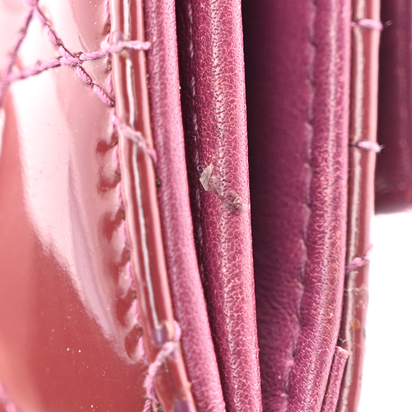 Patent Cannage Lady Dior Rendezvous Wallet On Chain Fuchsia