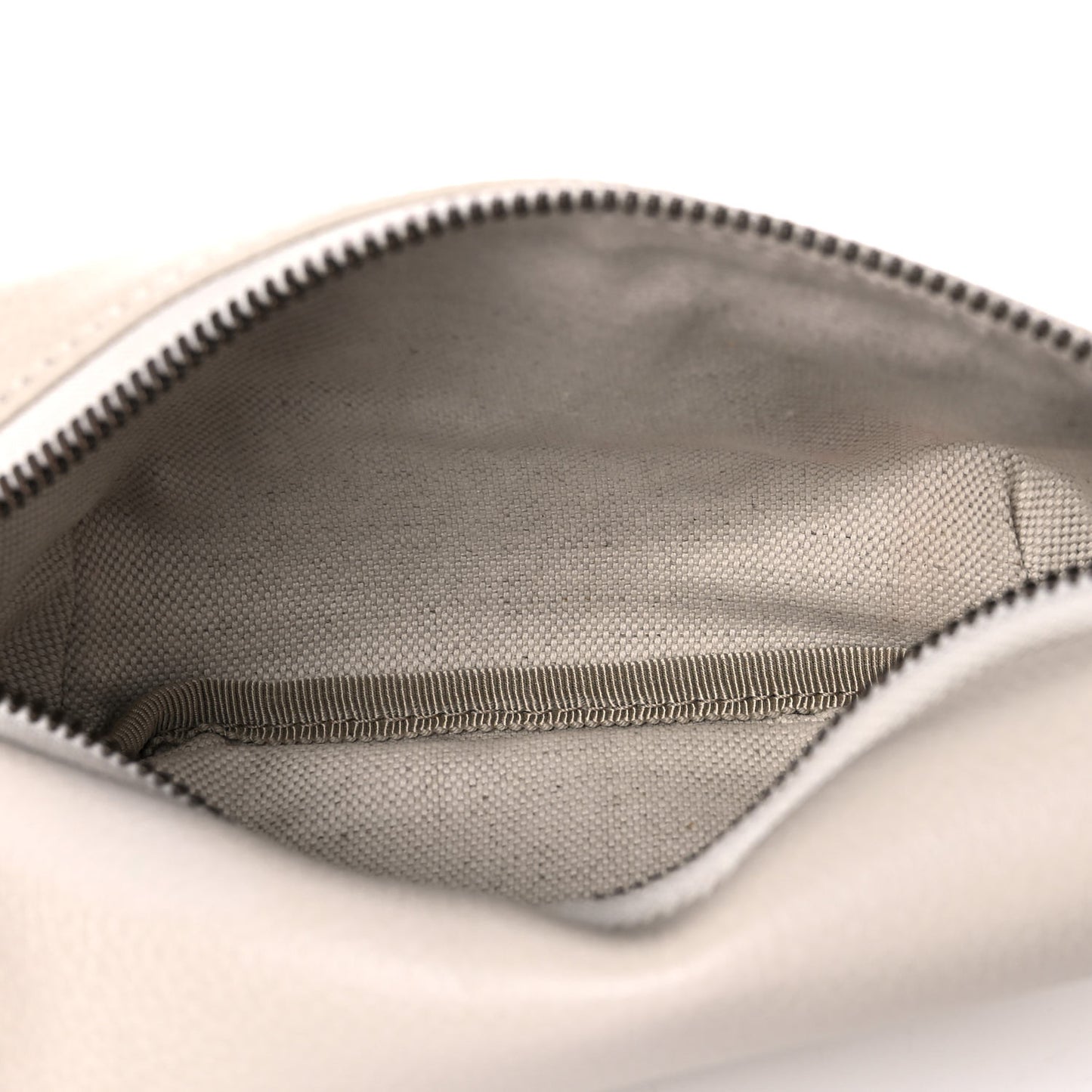 Grained Calfskin Small Logo Belt Bag White