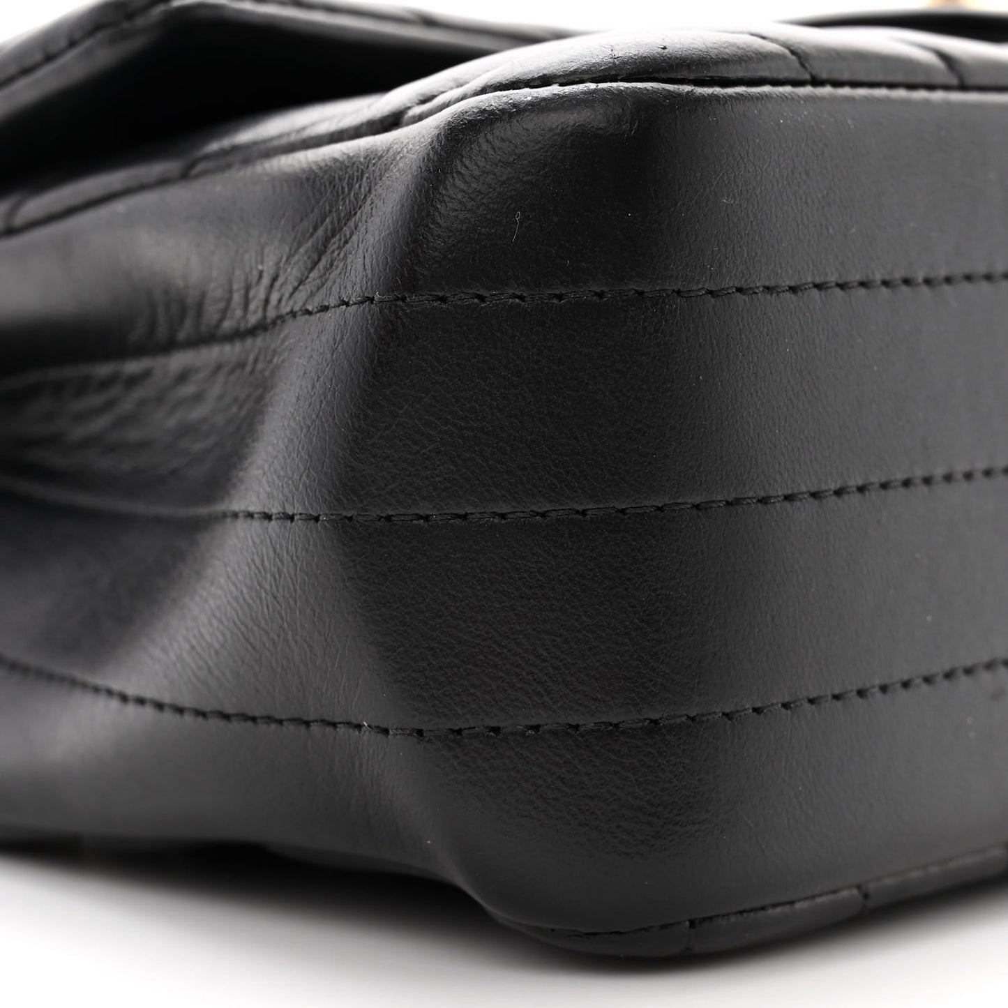 Lambskin Chevron Quilted Mini Rectangular Flap Black