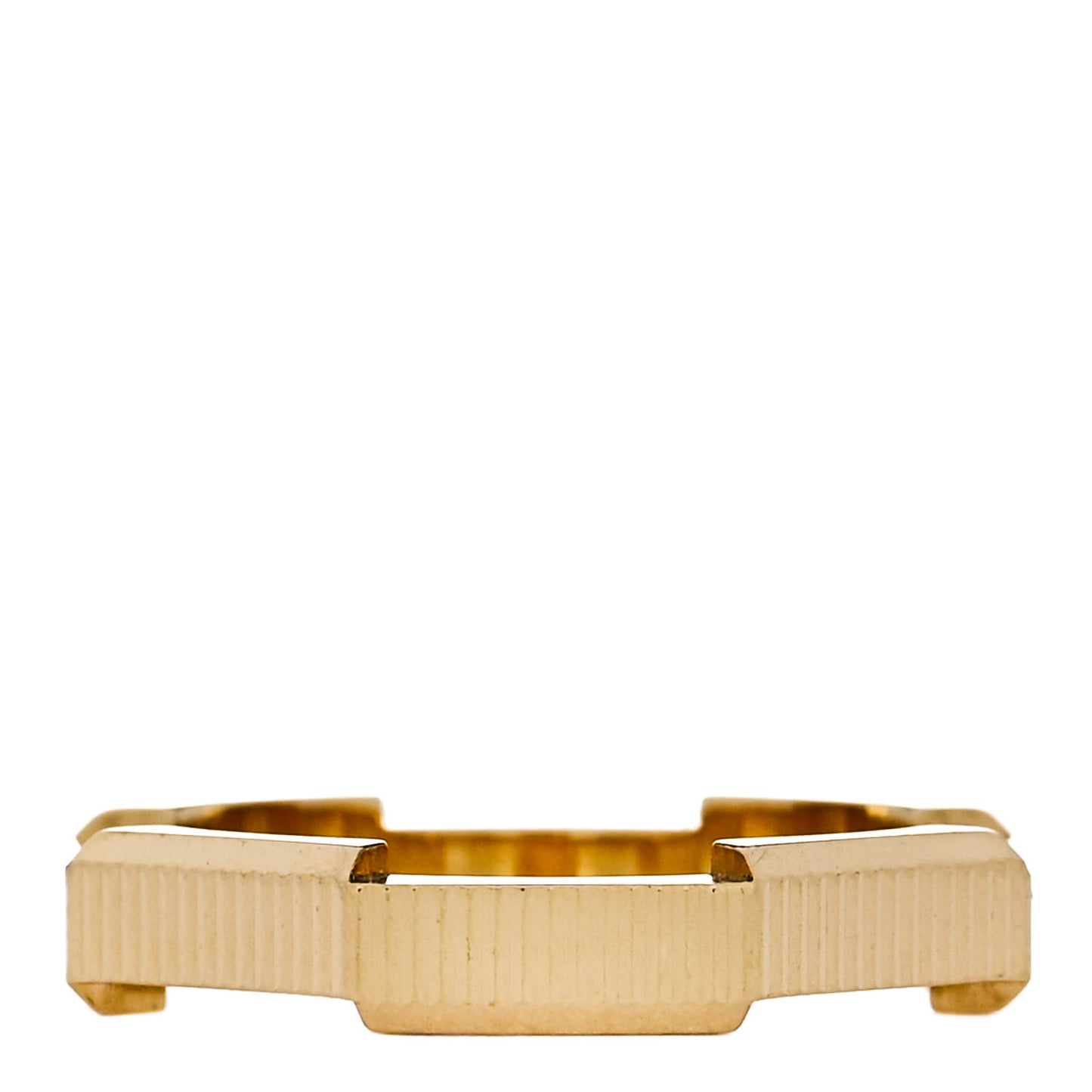 18K Yellow Gold Link To Love Striped Ring 54 6.75