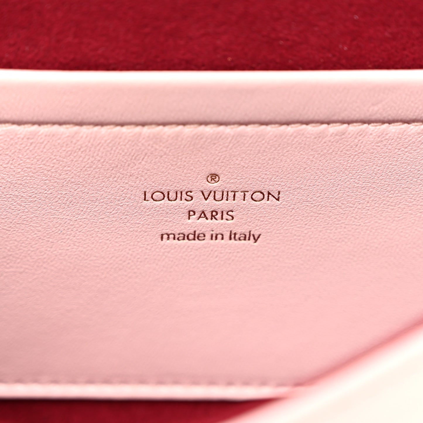 Lambskin Embossed Monogram Pochette Coussin Rose