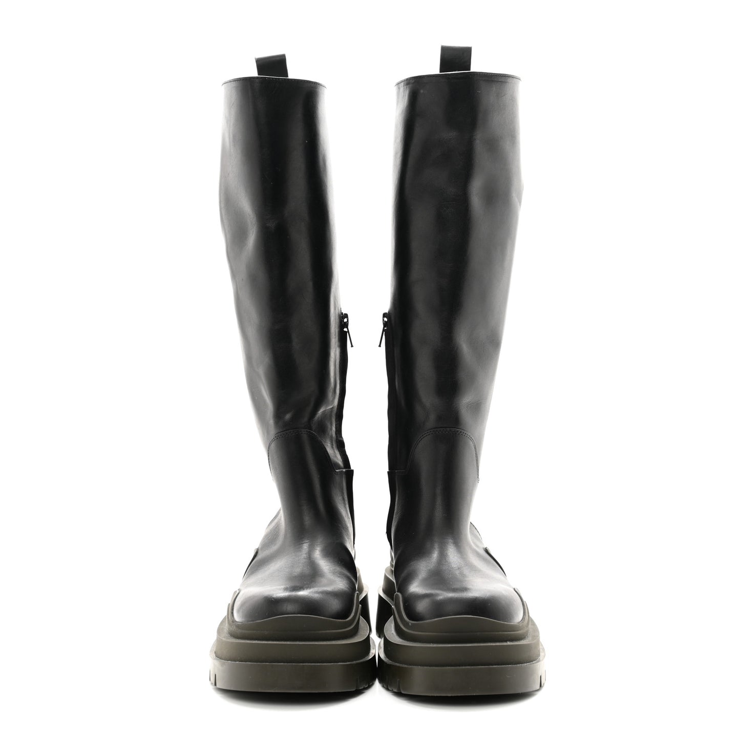 Calfskin The Tire High Boots 37 Black Camping