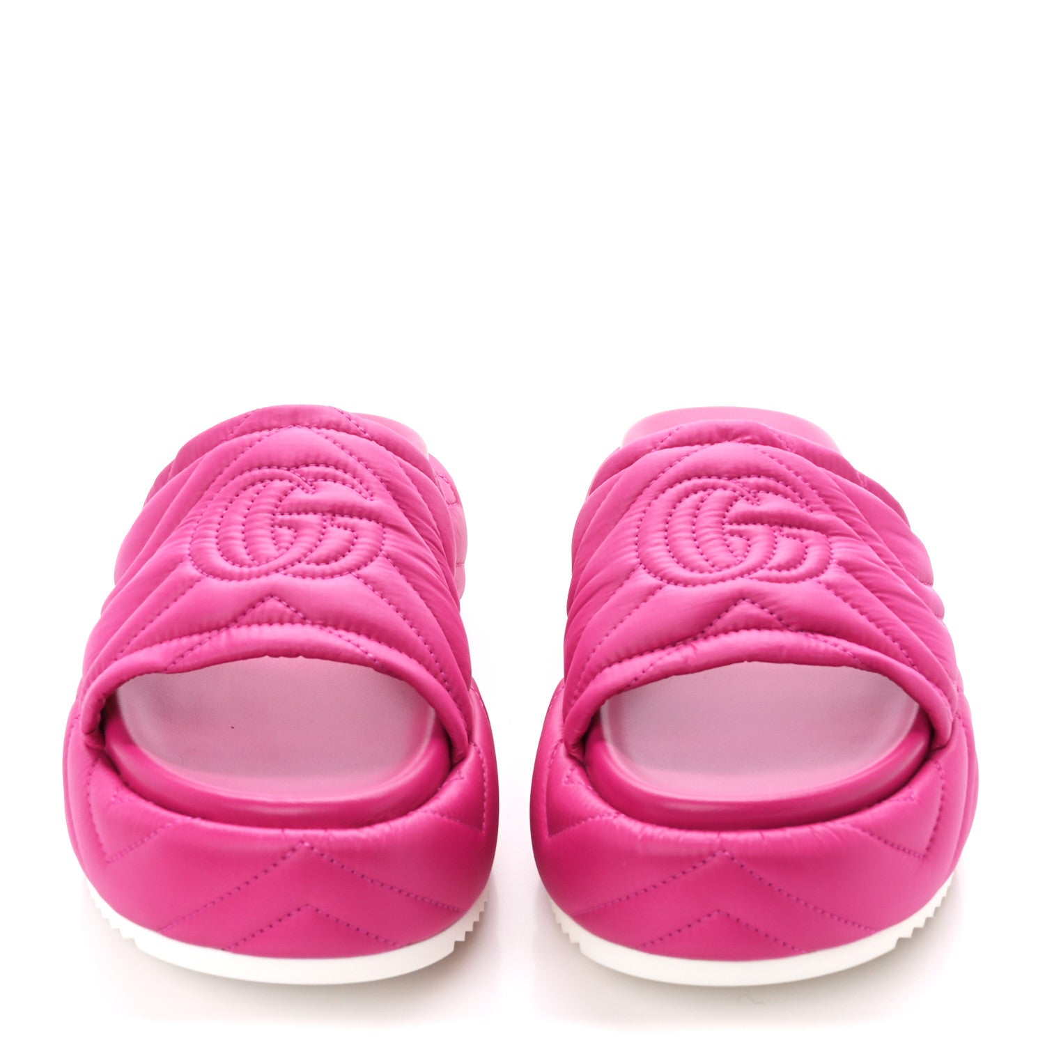 Gucci Nylon Cora Matelasse Angelina Platform 55mm Slide Sandals 39.5 Lovely 2 of 9