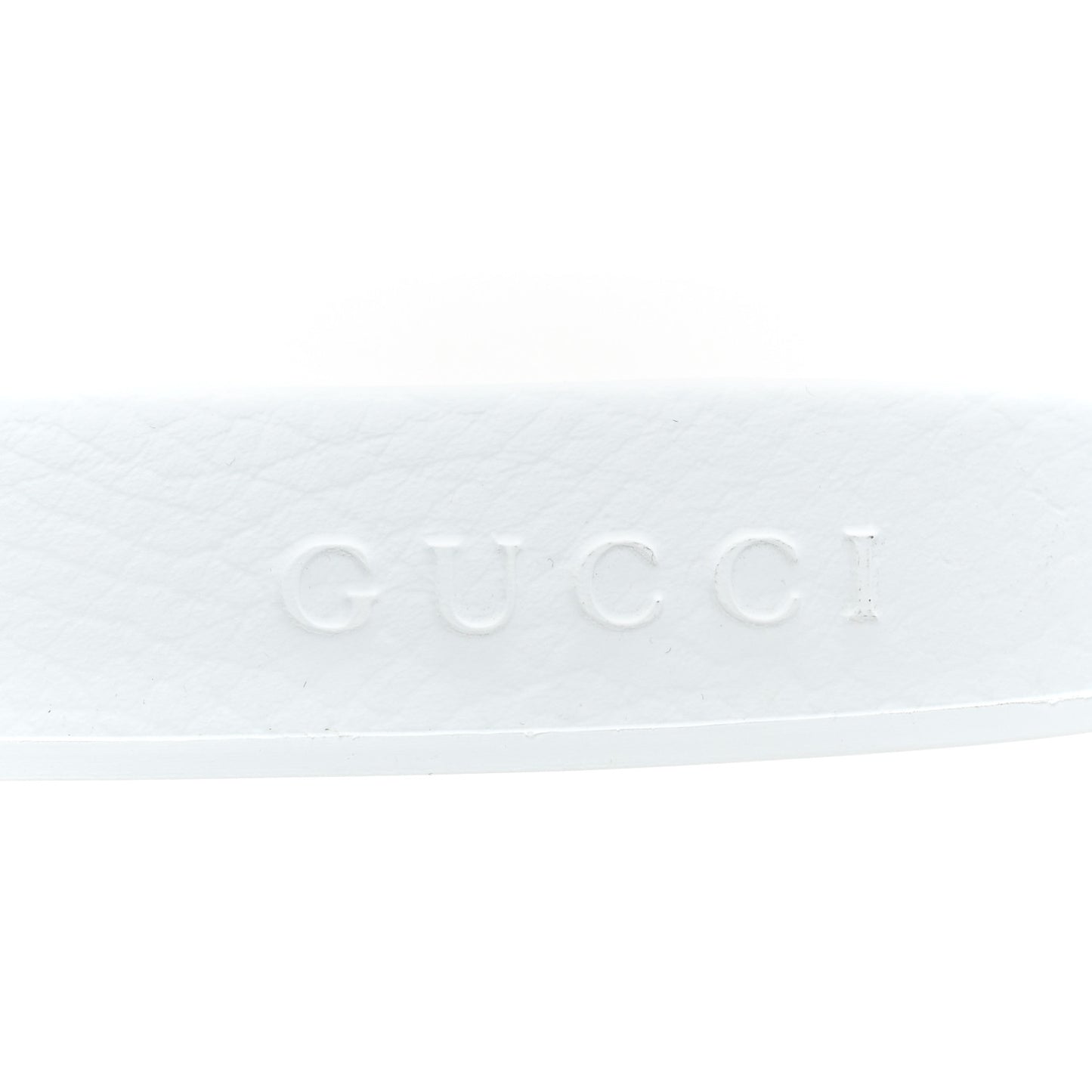 Rubber GG Monogram Mens Slide Sandals 10 White