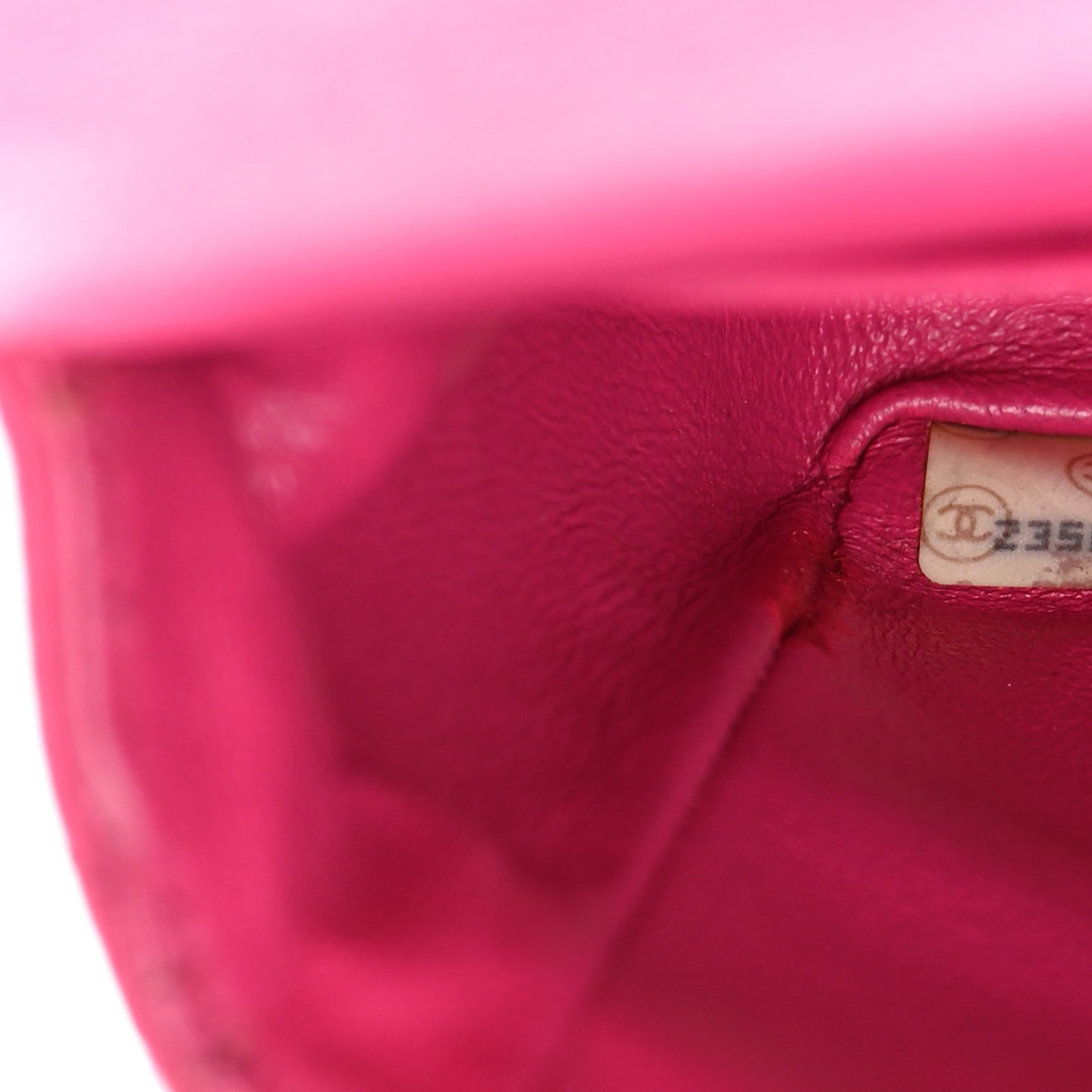 Satin Quilted Medium Double Flap Fuchsia