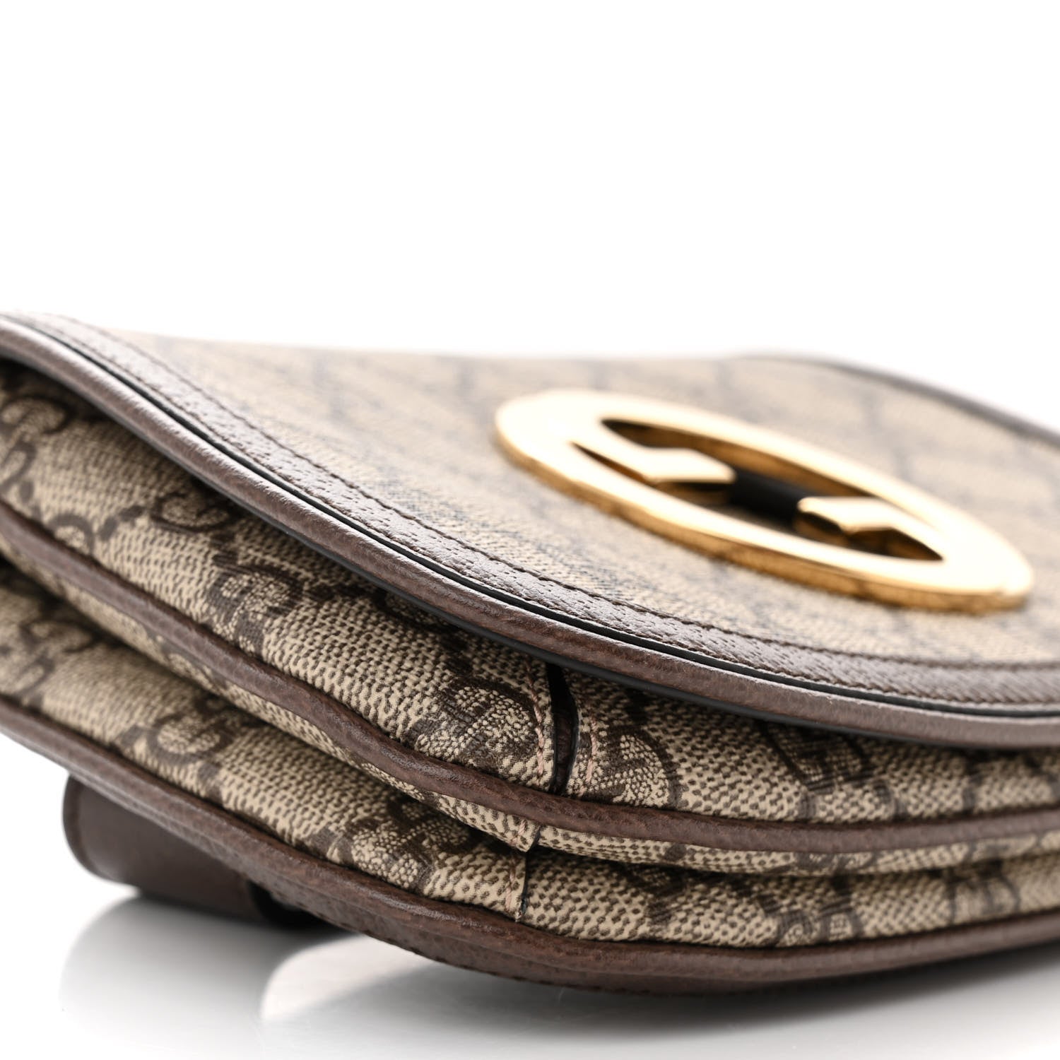 Gucci GG Supreme Monogram Textured Dollar Calfskin Blondie Belt Bag 80 32 Beige Ebony New Acero 9 of 10