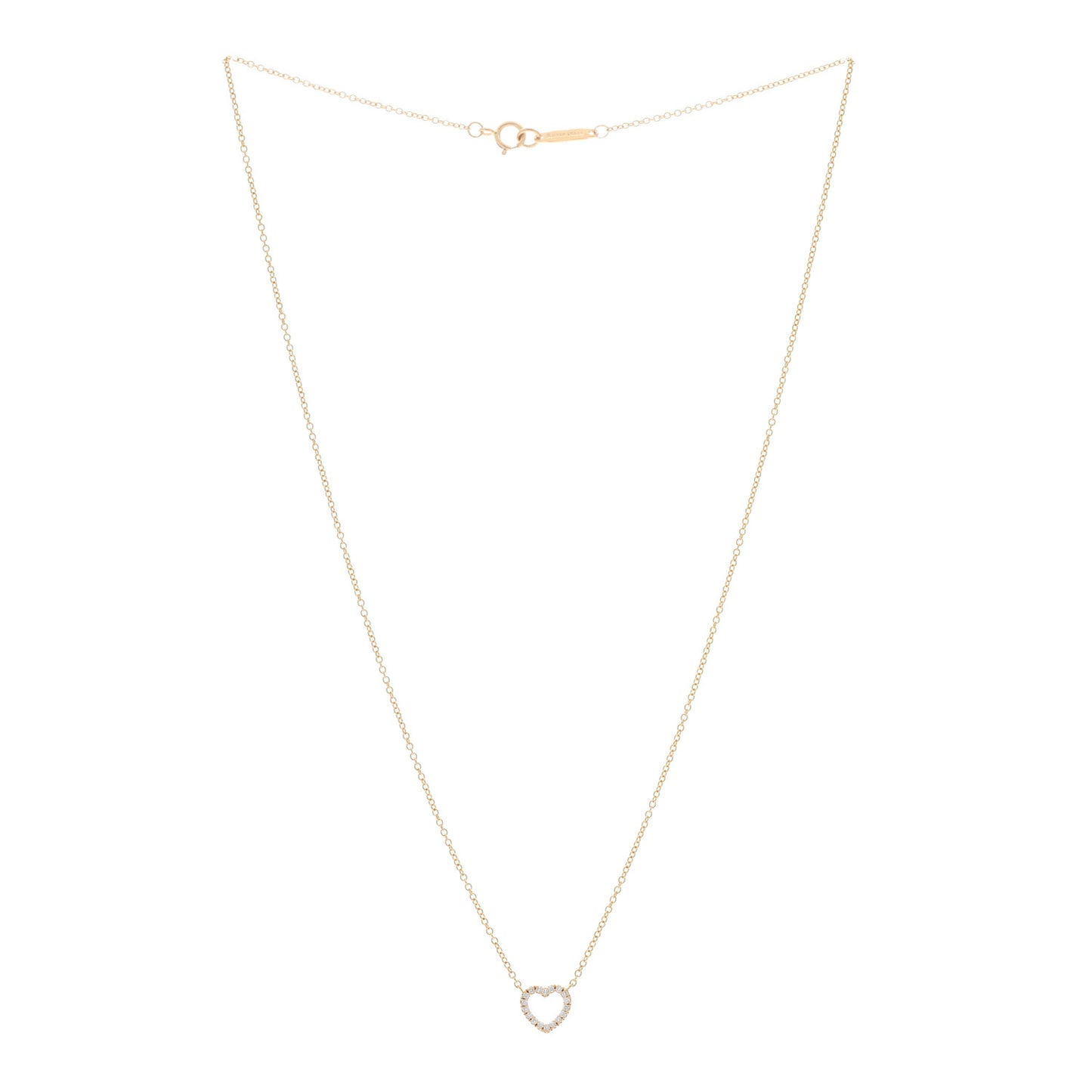 18K Rose Gold Diamond Metro Heart Pendant Necklace