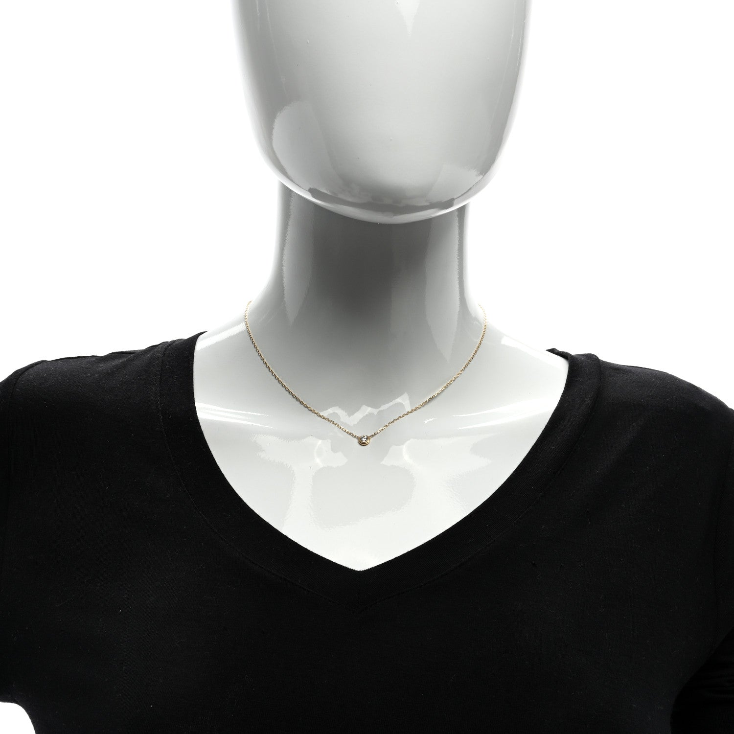 Cartier 18K Yellow Gold Diamond LM D'Amour Pendant Necklace 2 of 5