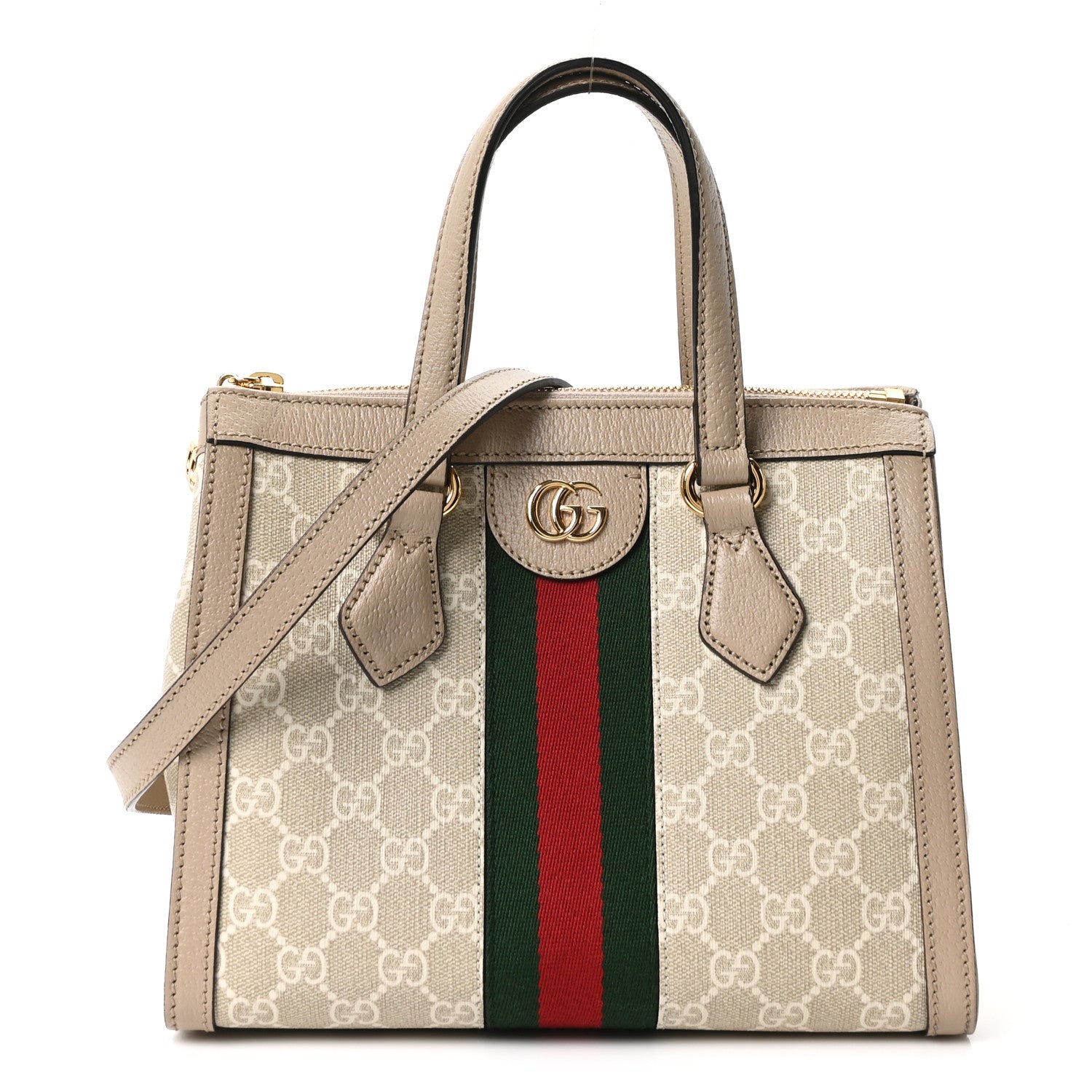 Gucci GG Supreme Monogram Textured Dollar Calfskin Web Small