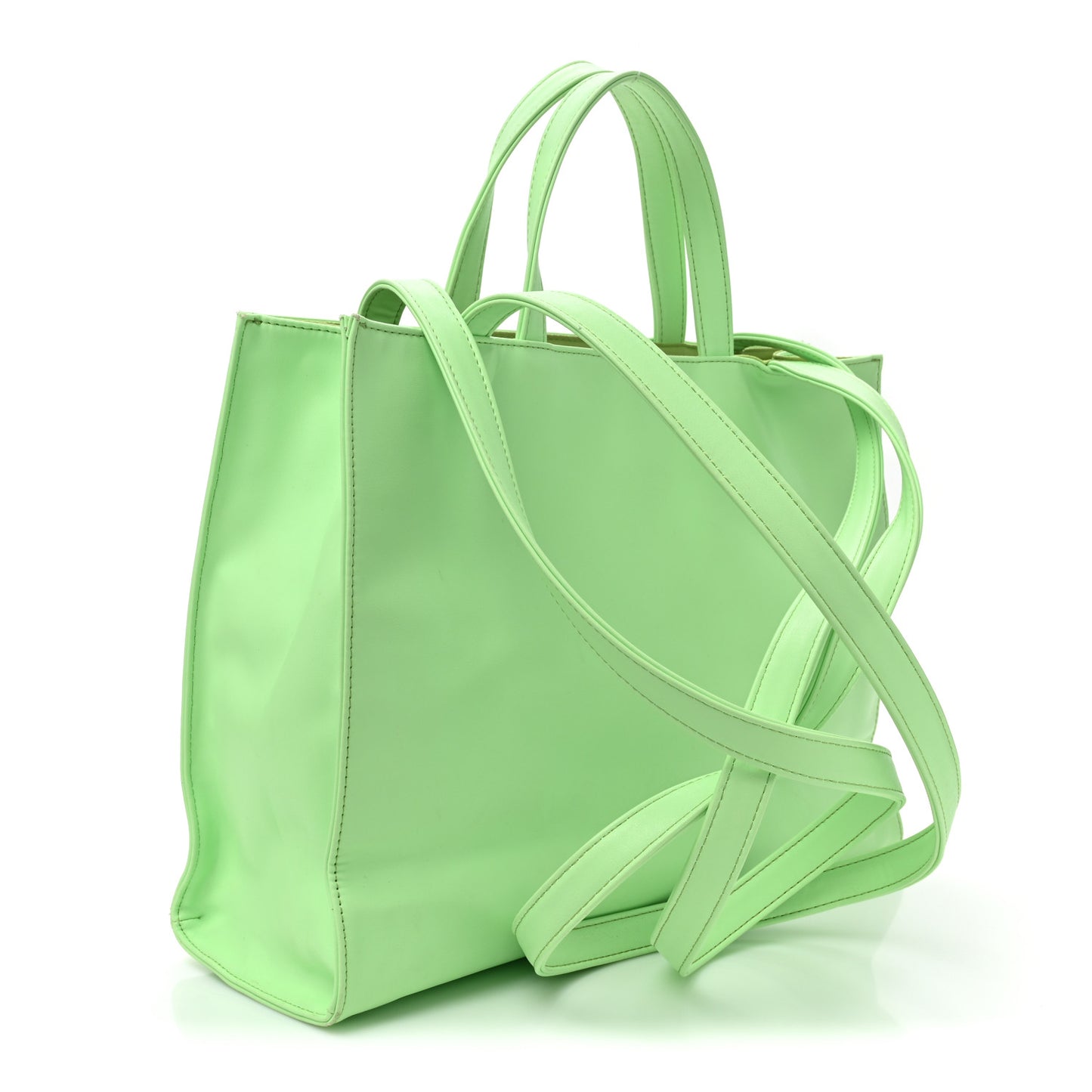 Vegan Leather Medium Shopping Bag Double Mint