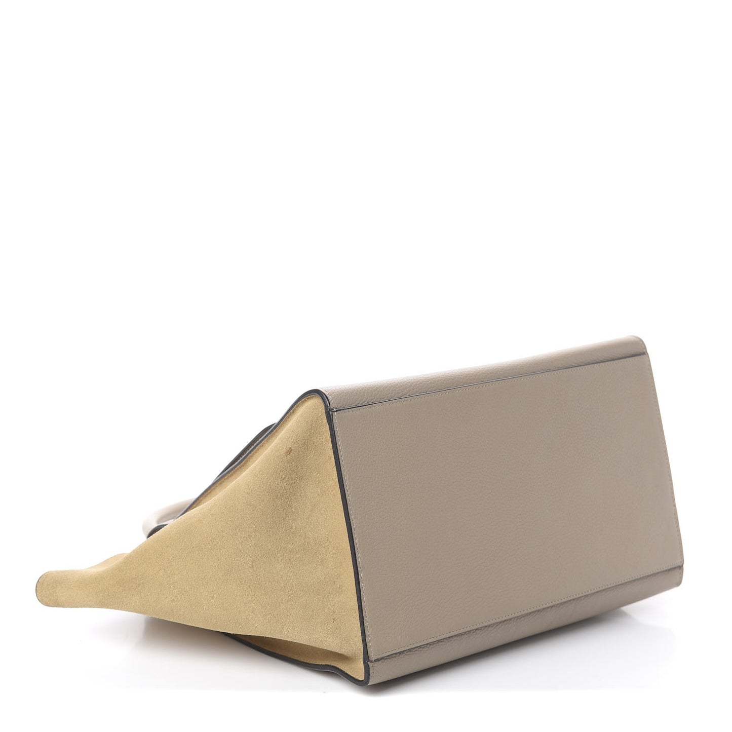 Drummed Calfskin Suede Medium Trapeze Dune