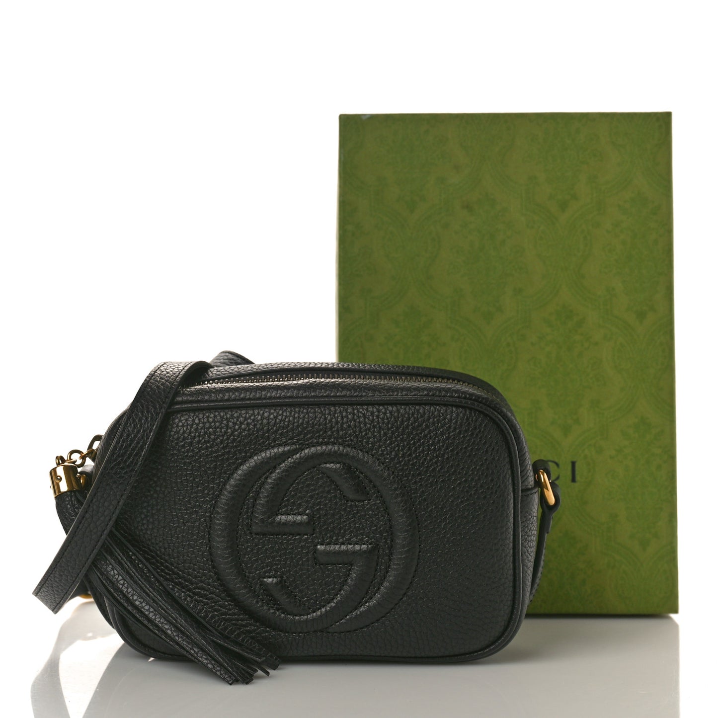 Pebbled Calfskin Mini Soho Disco Bag Black