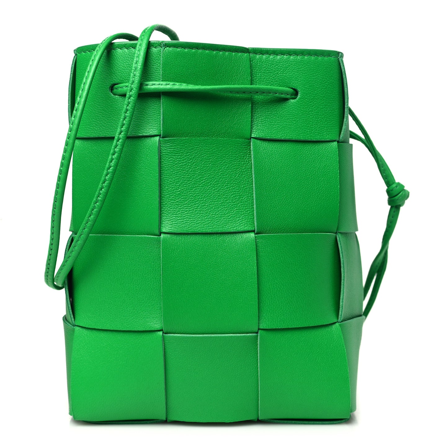 Nappa Maxi Intrecciato Small Cassette Bucket Bag Parakeet