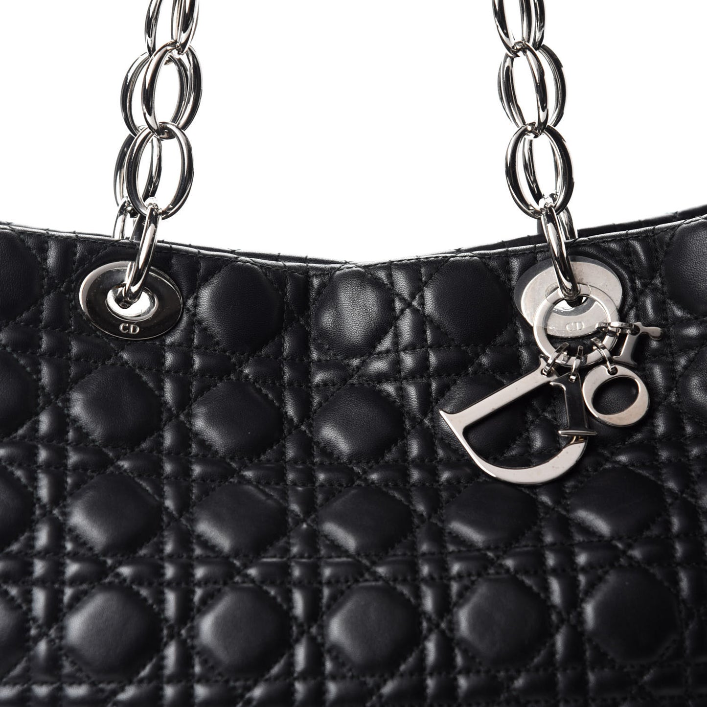 Lambskin Cannage Large Dior Soft Shopping Tote Black