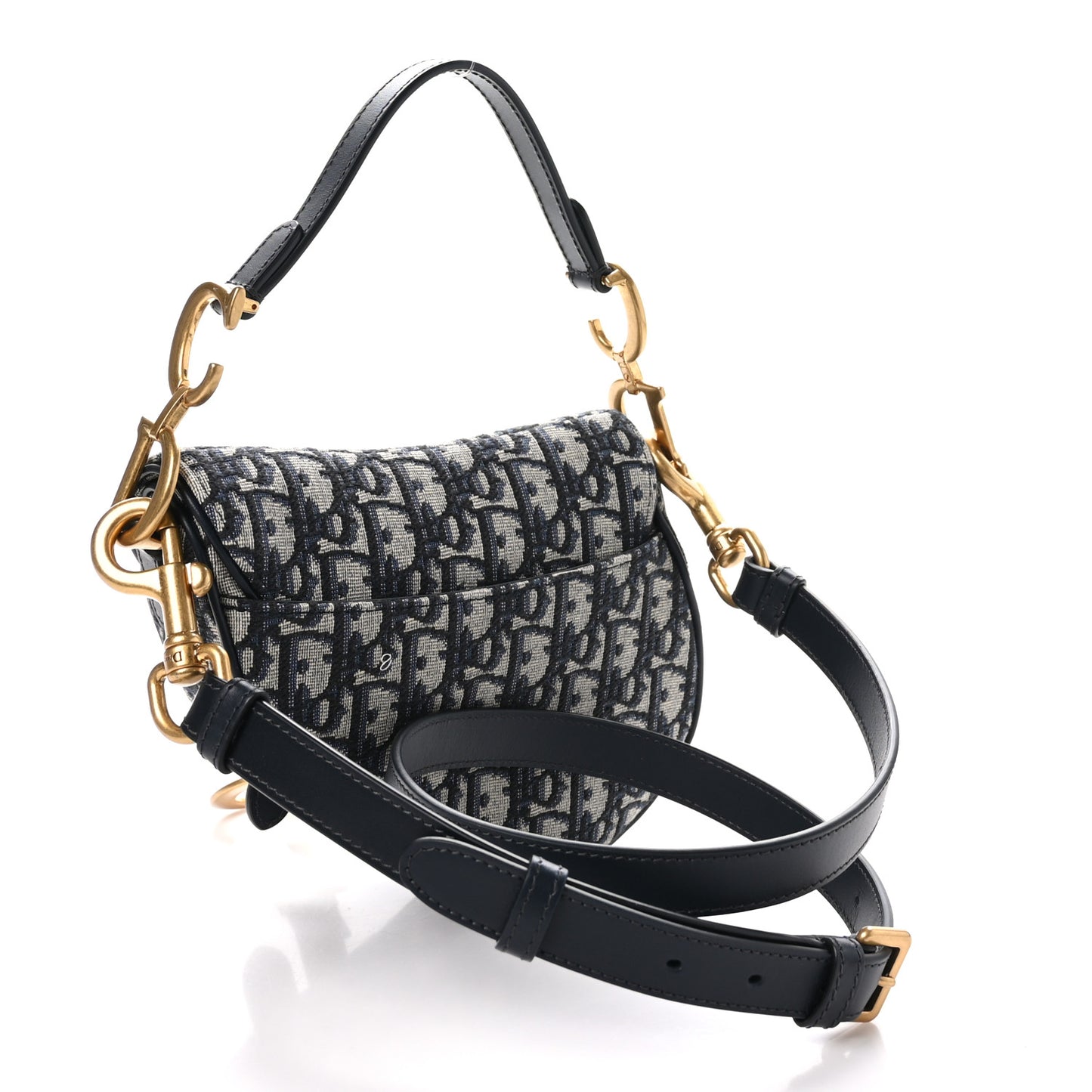 Oblique Mini Saddle Bag With Strap Blue
