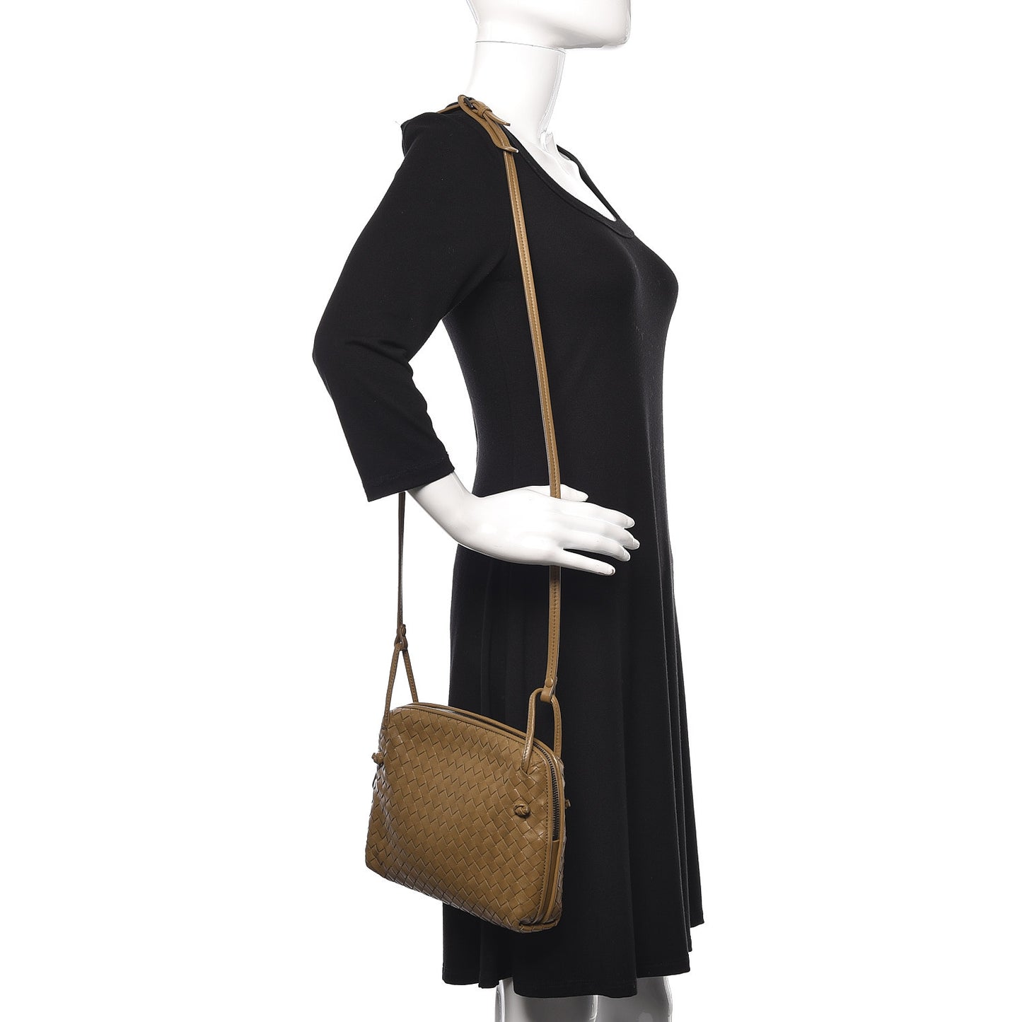 Nappa Intrecciato Nodini Crossbody Messenger Bronze
