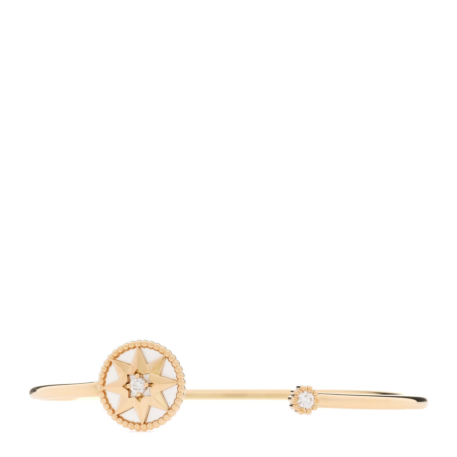 Christian Dior 18K Yellow Gold Diamond Mother of Pearl Rose Des