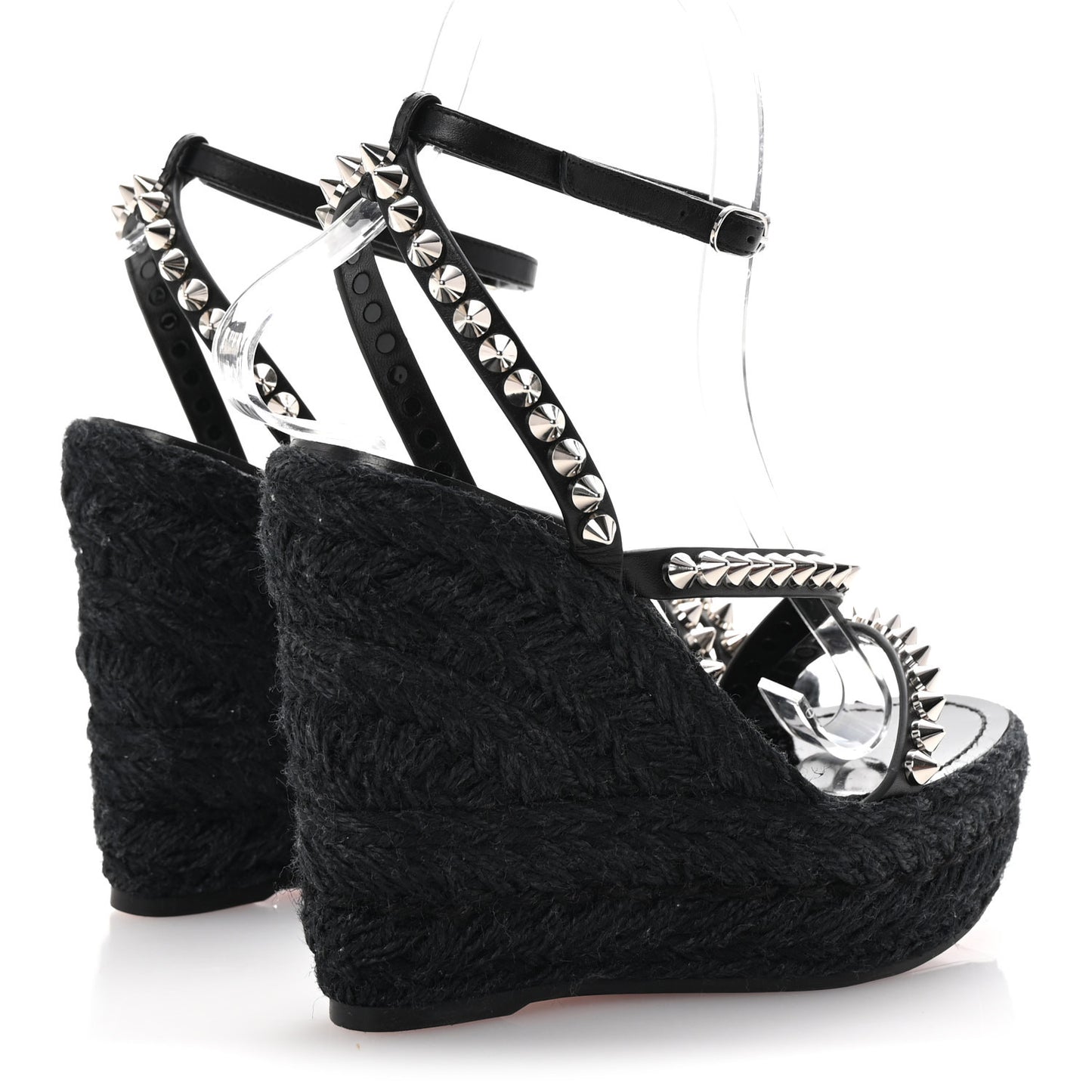Patent Mafaldina 120 Wedge Sandals 35 Black