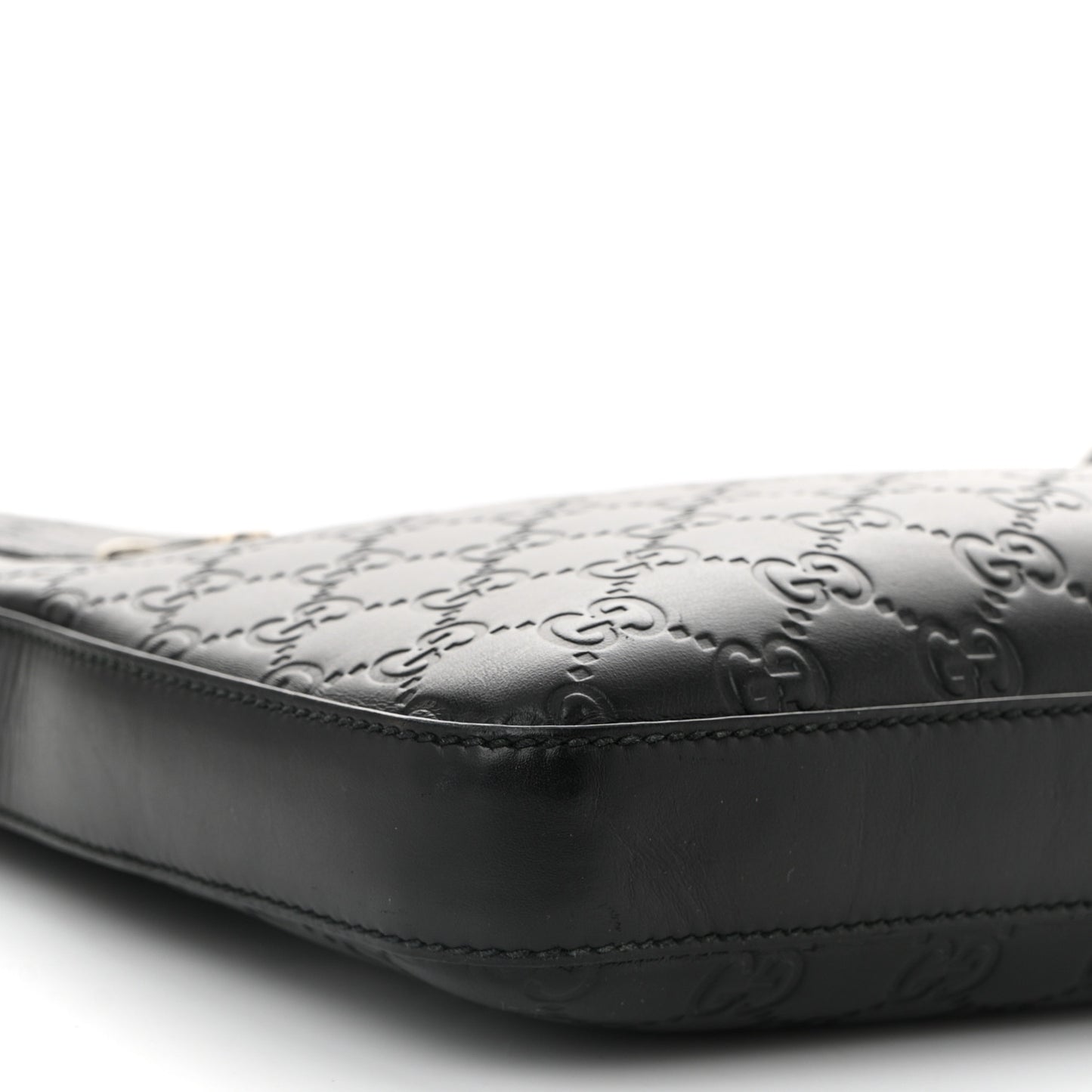 Guccissima Signature Medium Flat Messenger Bag Black