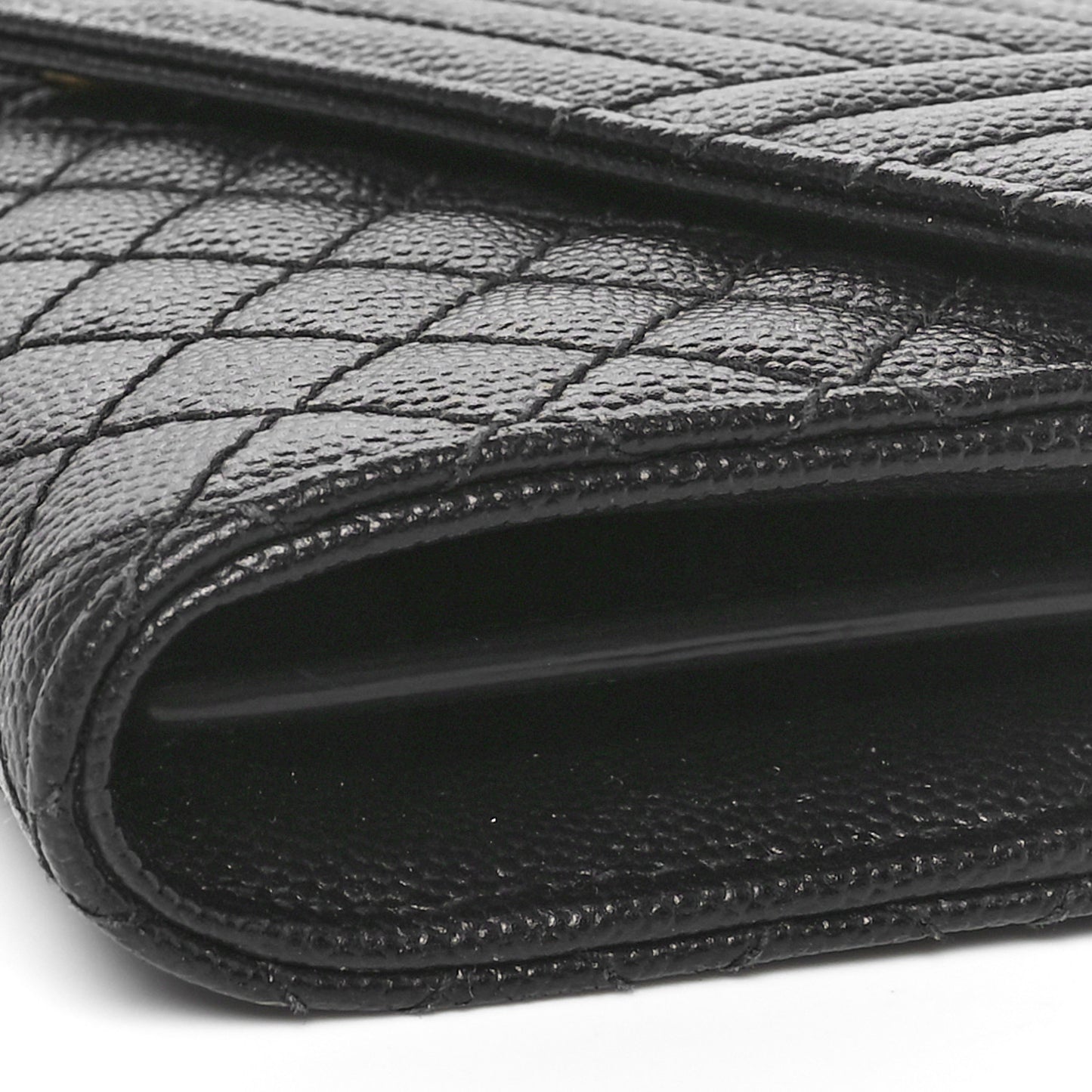 Grain De Poudre Mixed Matelasse Triquilt Large Monogram Wallet Black
