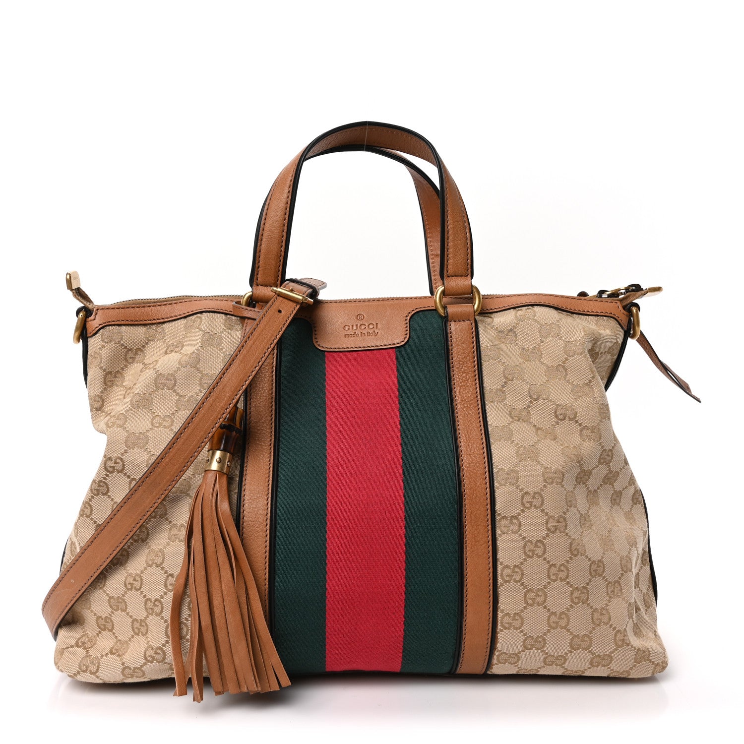 Gucci Monogram Web Medium Rania Top Handle Bag Sand 1776421