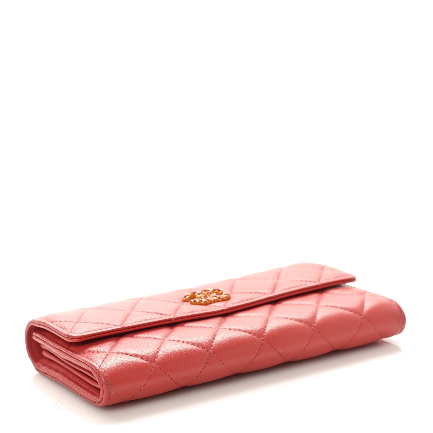 Chanel Lambskin Quilted Medium Chanel 19 Flap Wallet Pink 4 of 11
