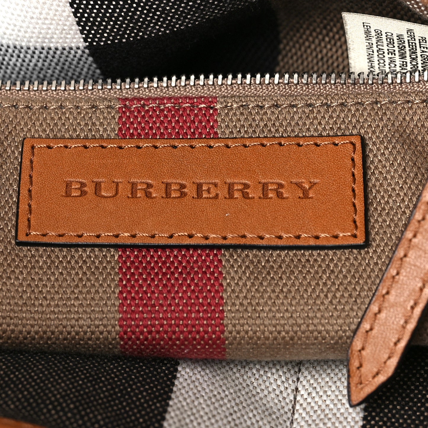 Grainy Calfskin House Check Small Maidstone Saddle Brown