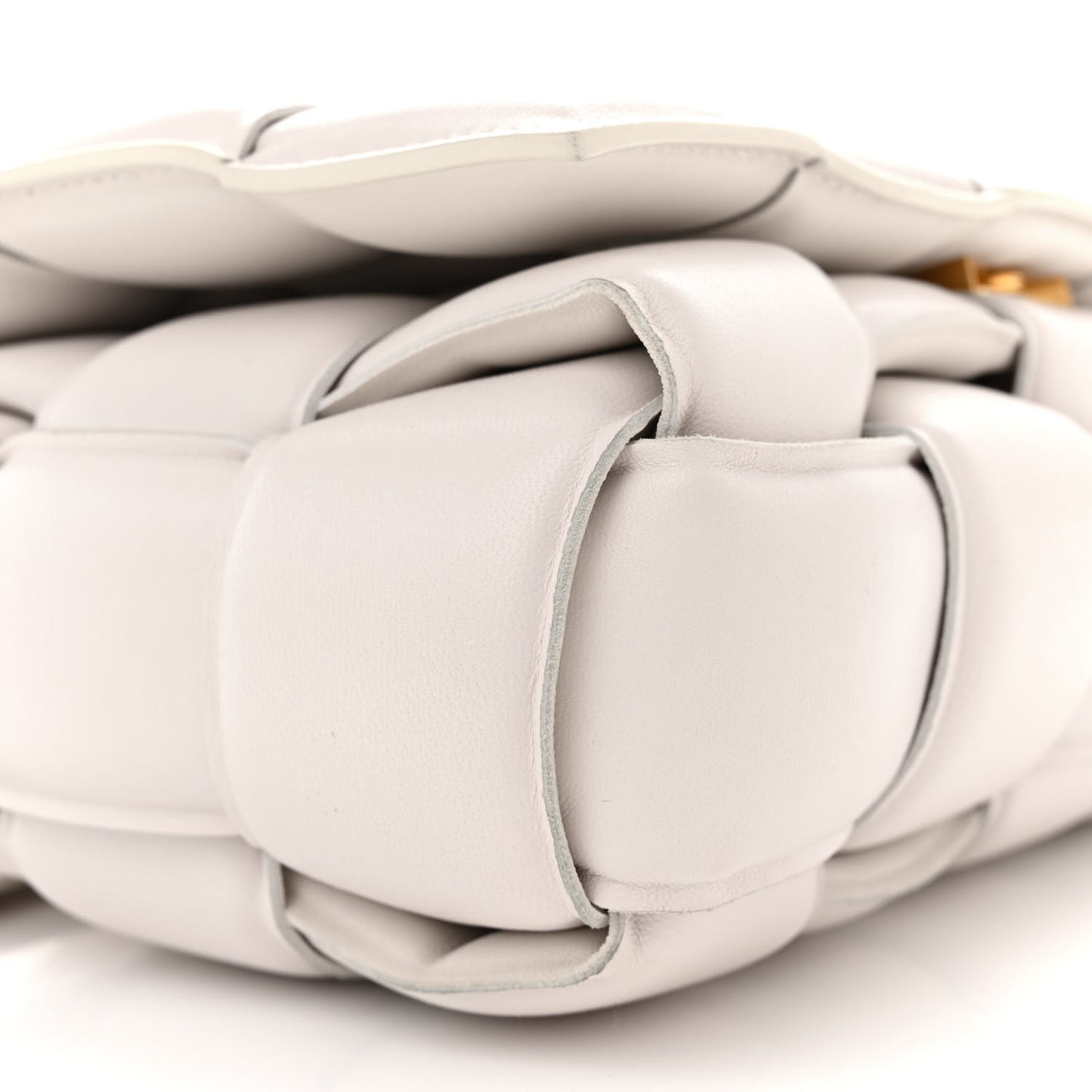 Nappa Maxi Intreccio Padded Cassette Crossbody Bag Chalk
