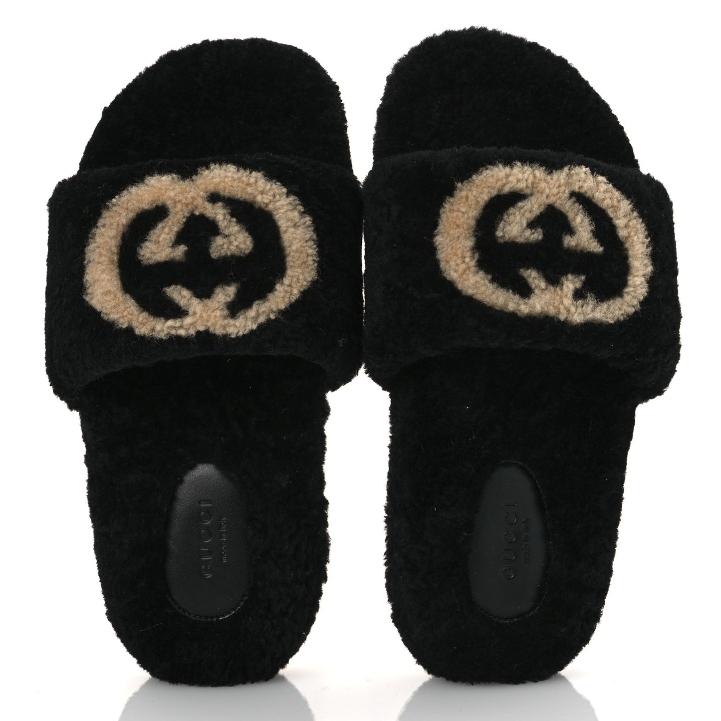 Shearling Womens Eileen Slide Sandals 37 Black Butterscotch