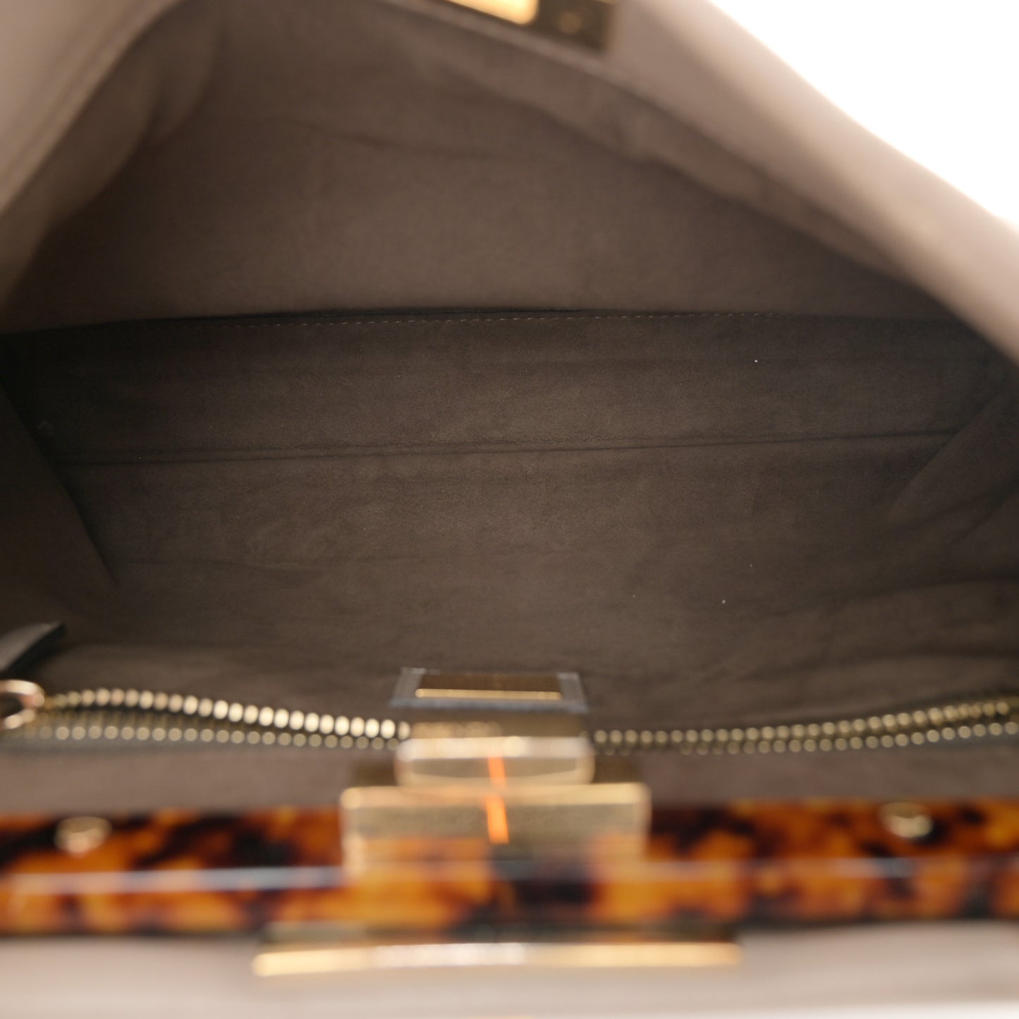 Vitello Seta Plexiglass Tortoise Medium Peekaboo Iconic Satchel Tortora