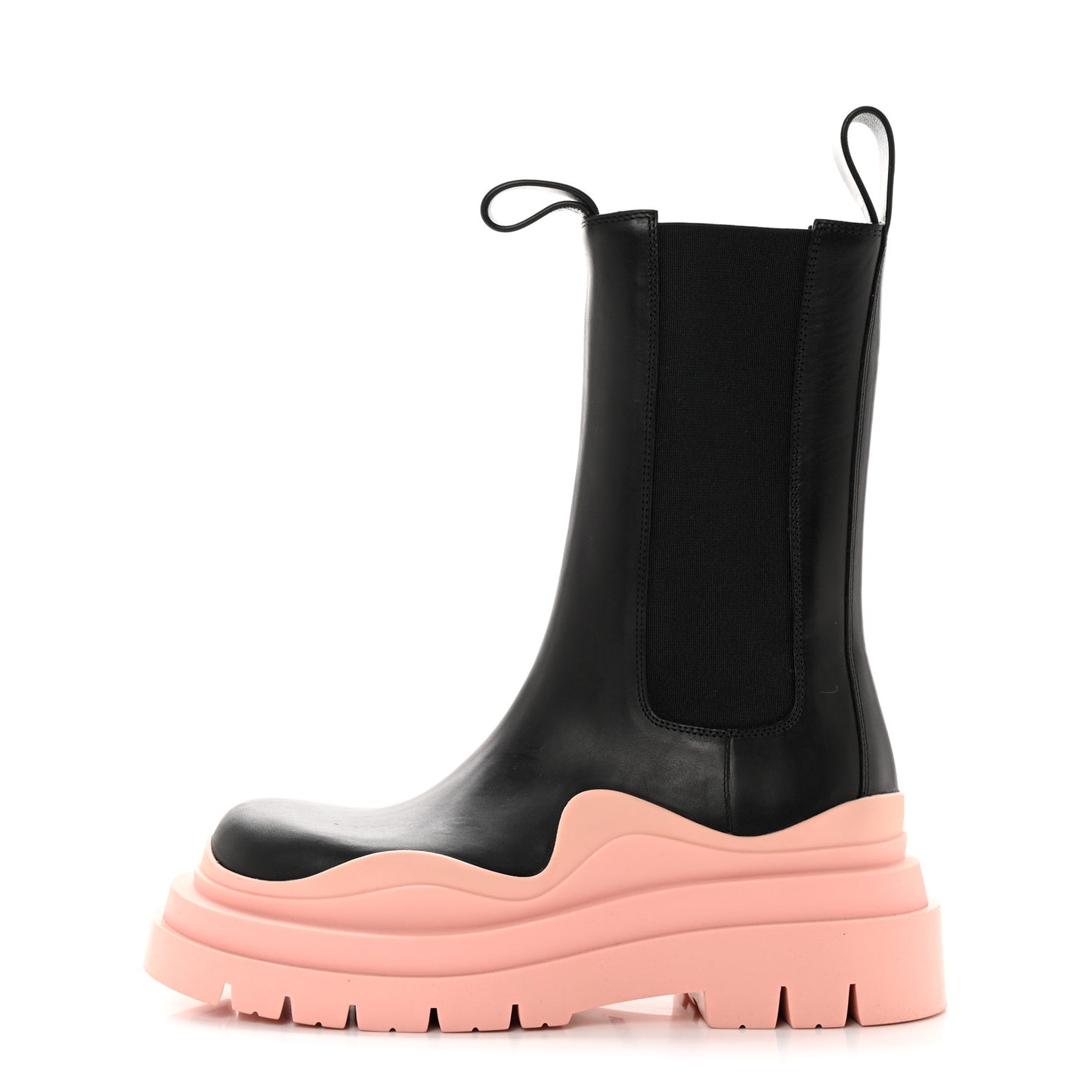 Calfskin The Tire Chelsea Boots 35.5 Black Peachy