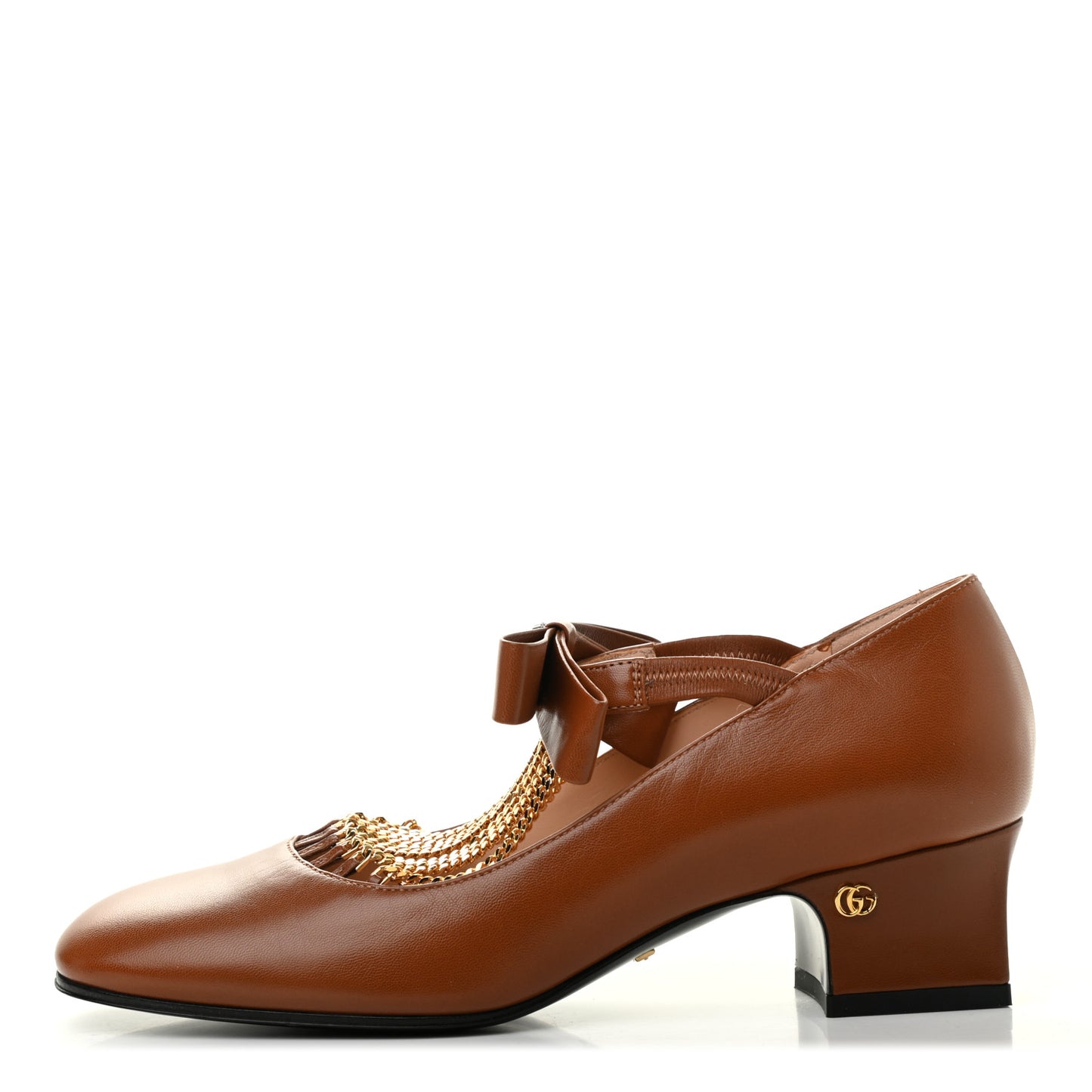 Nappa Crystal Bonny Bow Mary Jane Pumps 36.5 Brown
