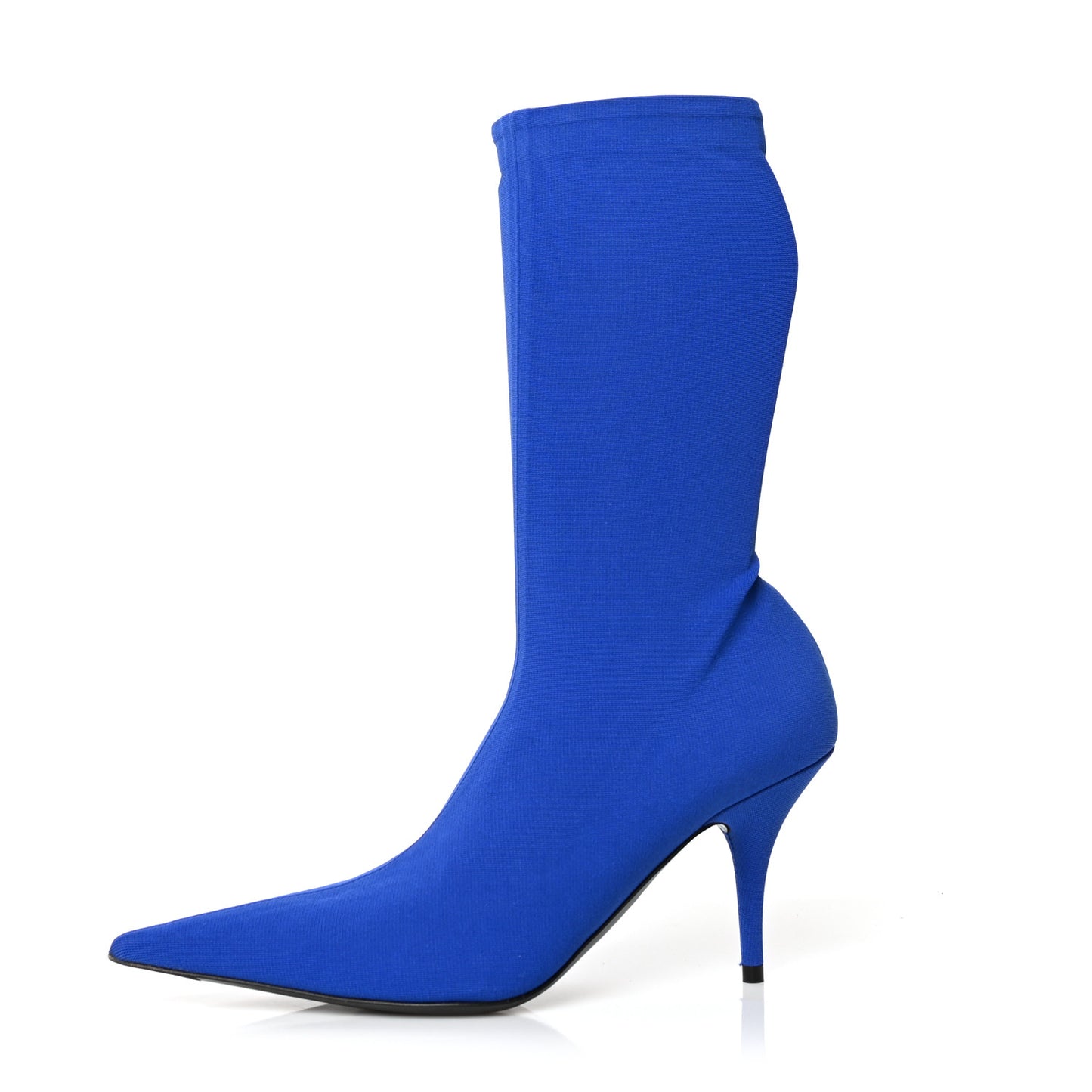 Jersey Crepe Pointed Toe Knife Booties 35 Bleu Roi