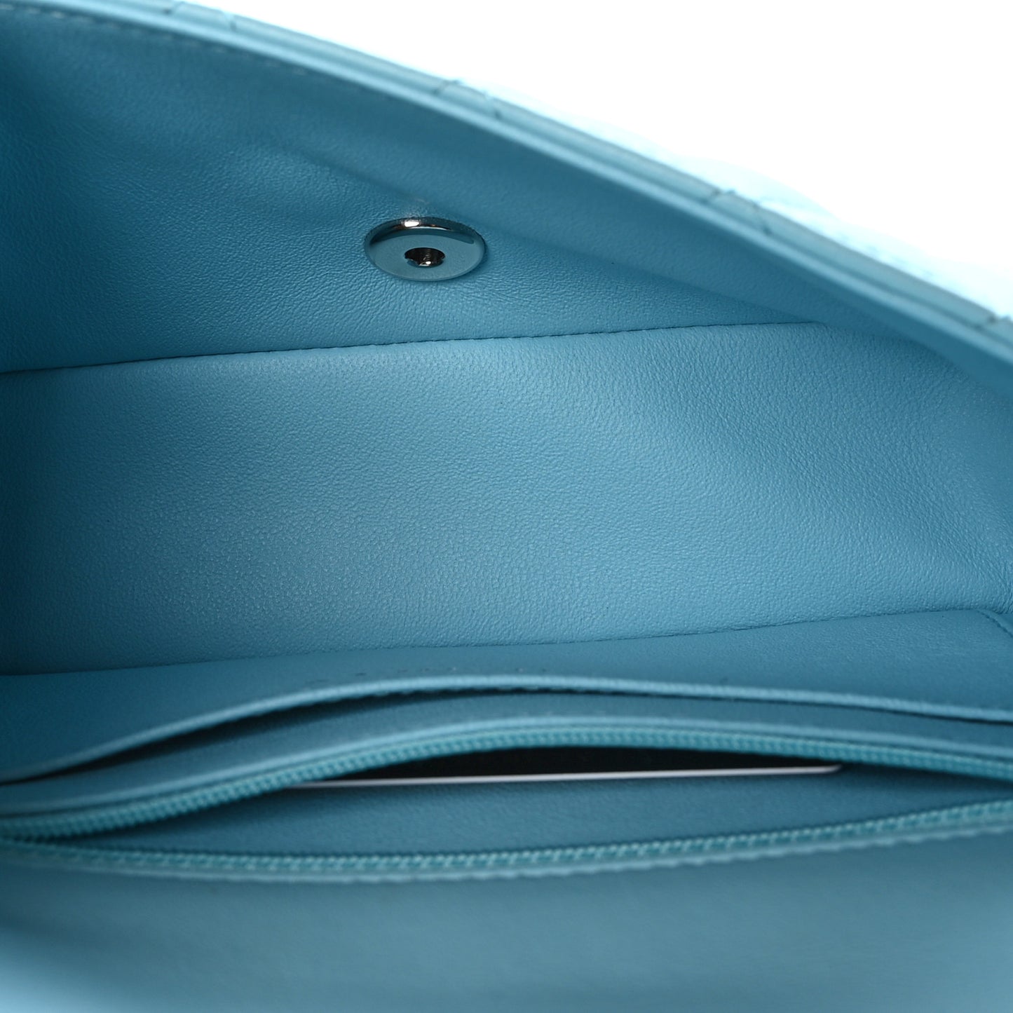 Lambskin Quilted Mini Rectangular Flap Neon Blue