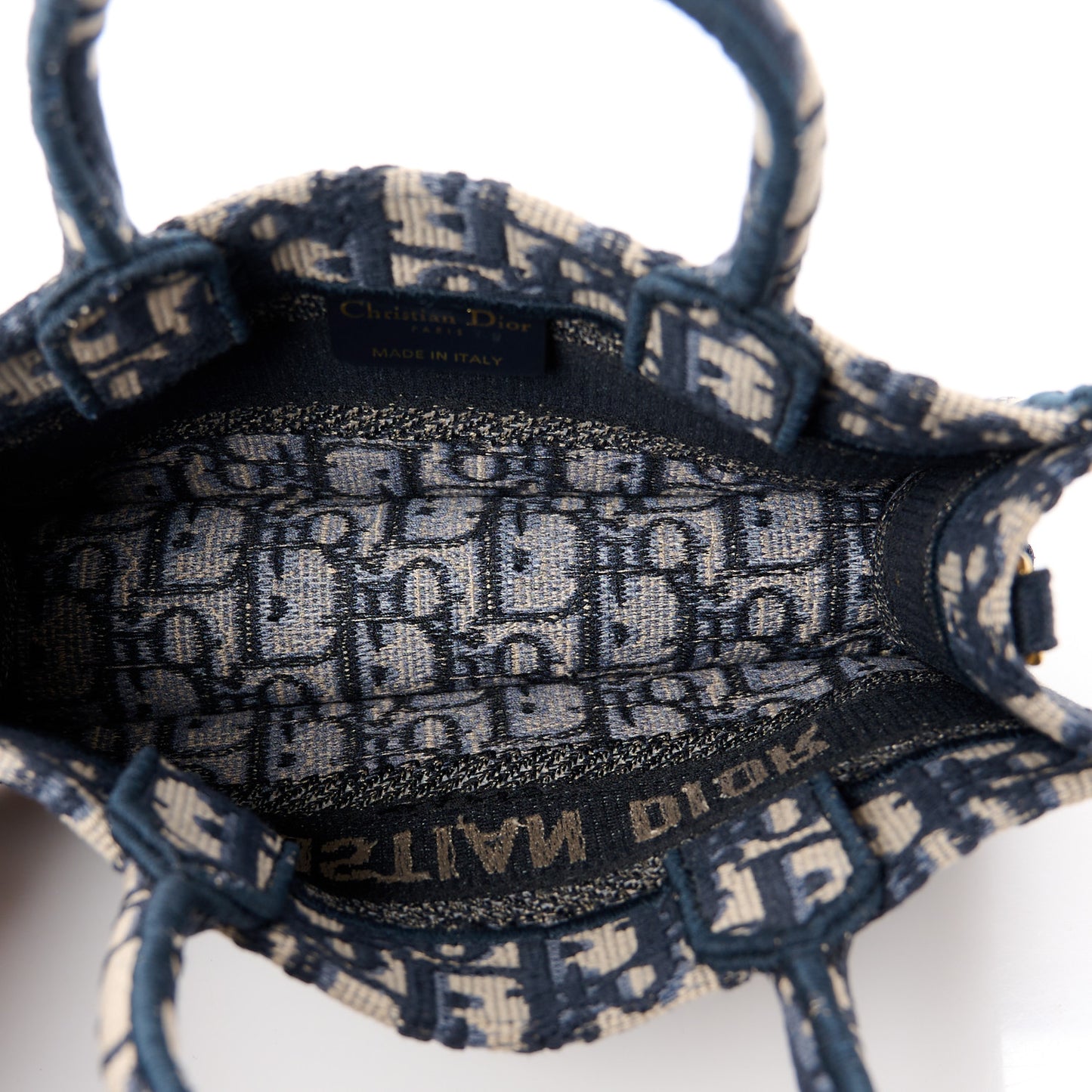 Oblique Mini Book Tote With Strap Blue Multicolor