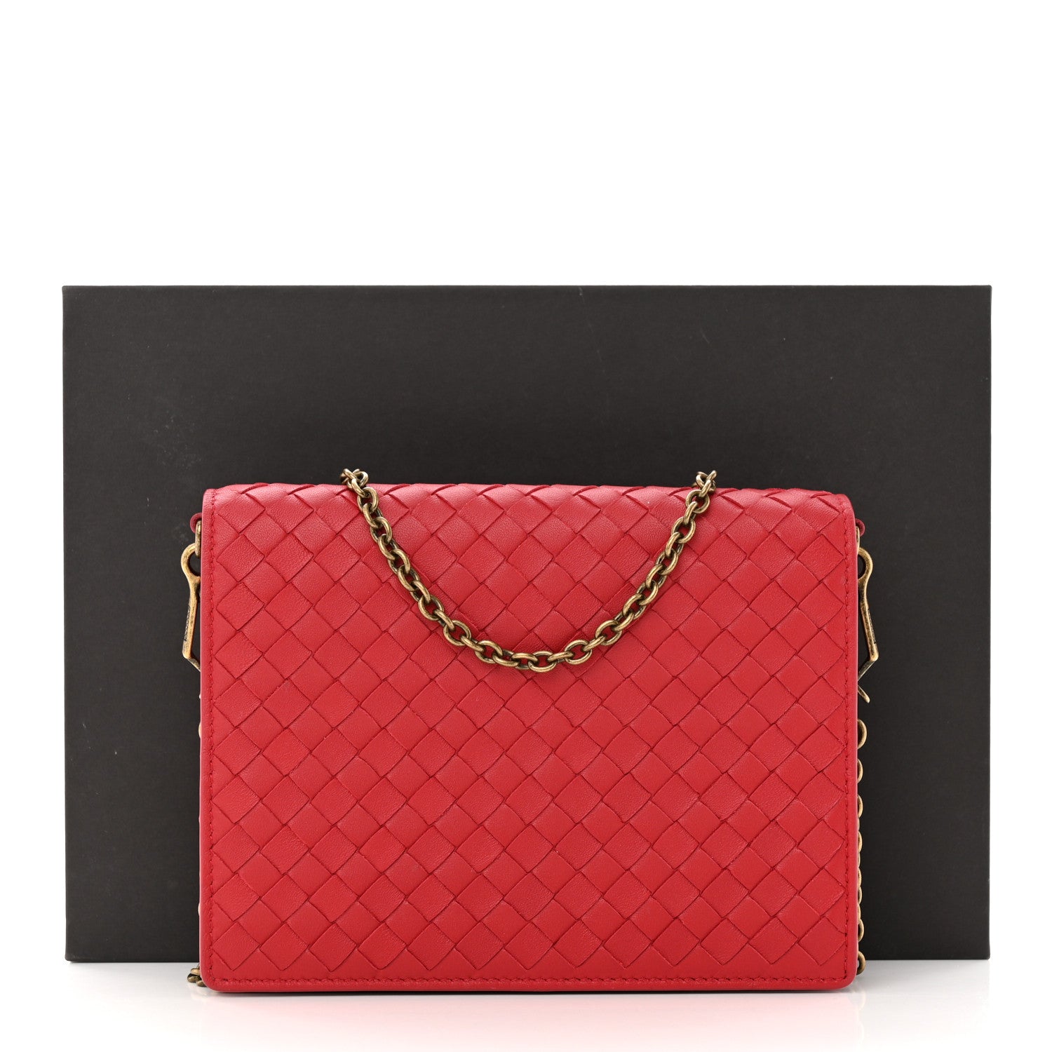 Bottega Veneta Nappa Intrecciato Chain Wallet China Red 11 of 11