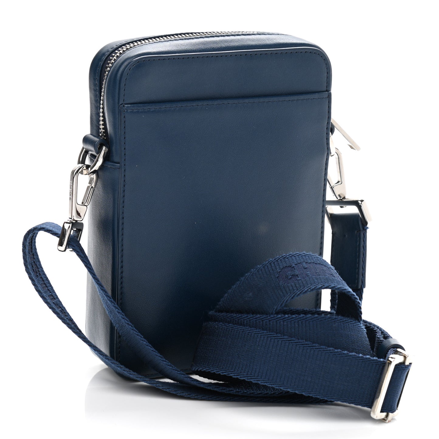Calfskin Oblique Galaxy Perforated World Tour Messenger Pouch Blue White