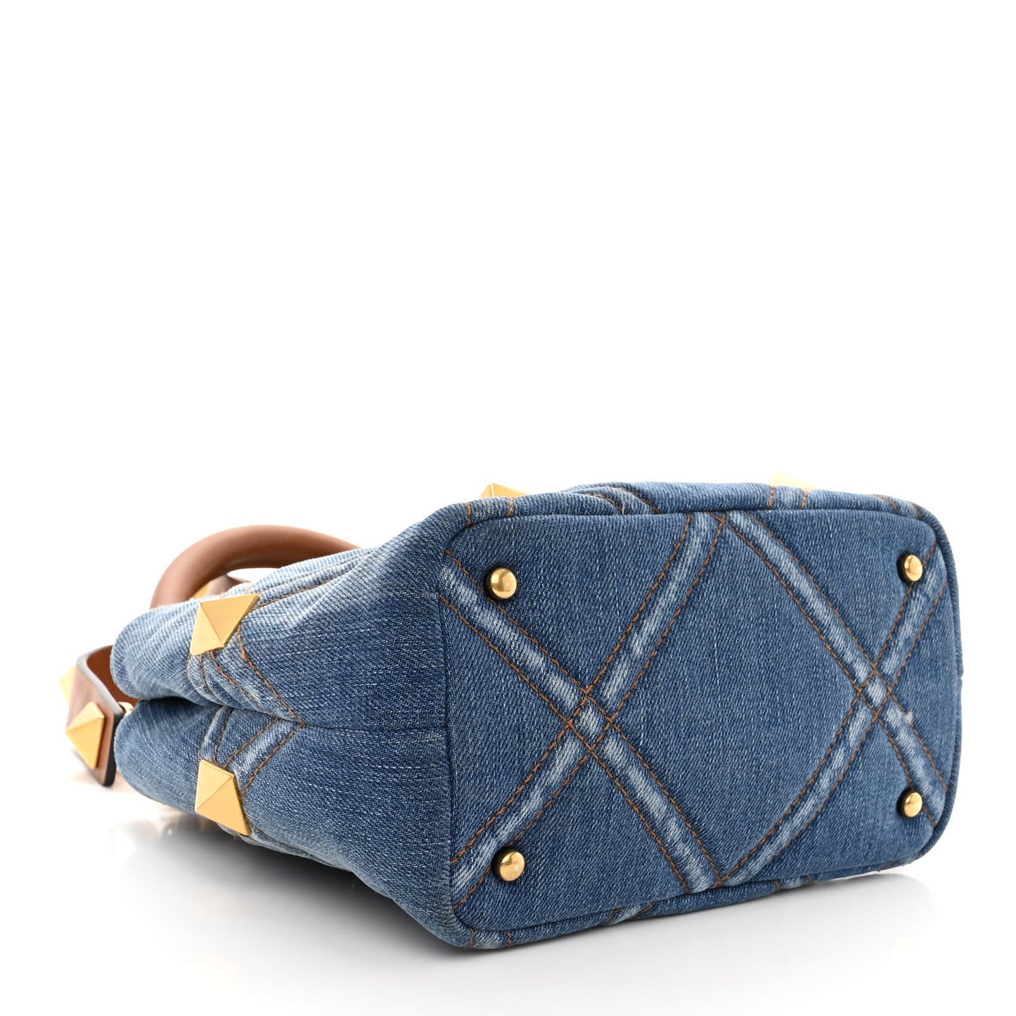 Denim Small Roman Stud The Handle Bag Light Denim Selleria