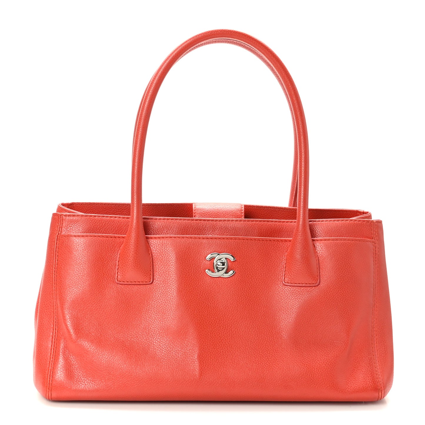 Calfskin Small Cerf Executive Shopper Tote Red