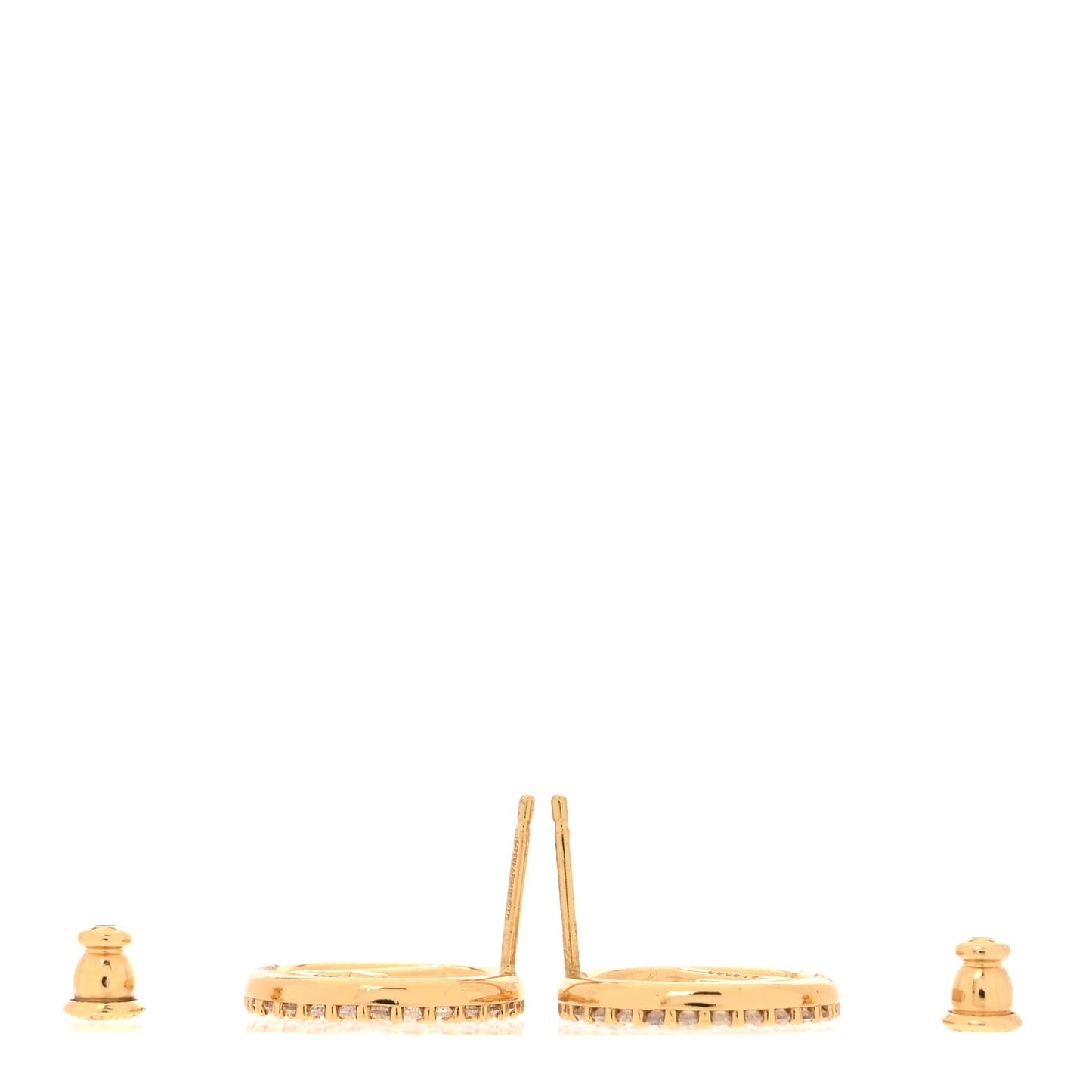 FF Crystal Round Earrings Gold