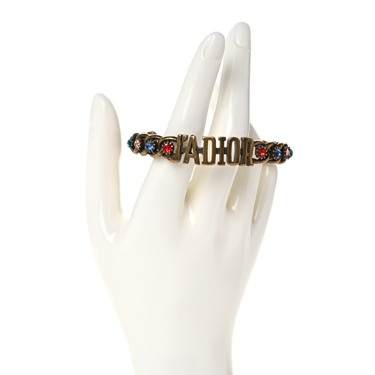 Metal Crystal J'Adior Bracelet Cuff Gold Multicolor