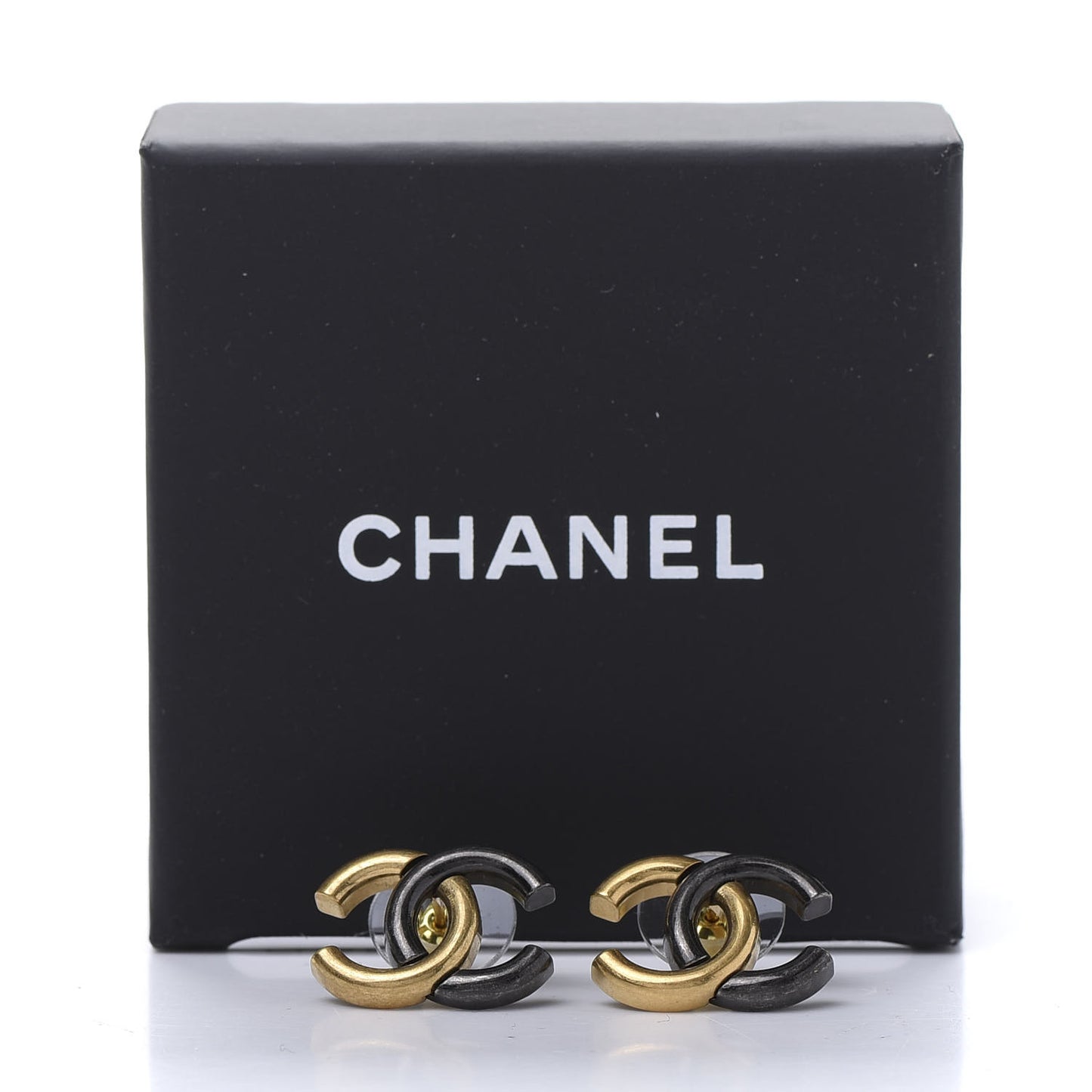 Metal CC Earrings Gold Ruthenium