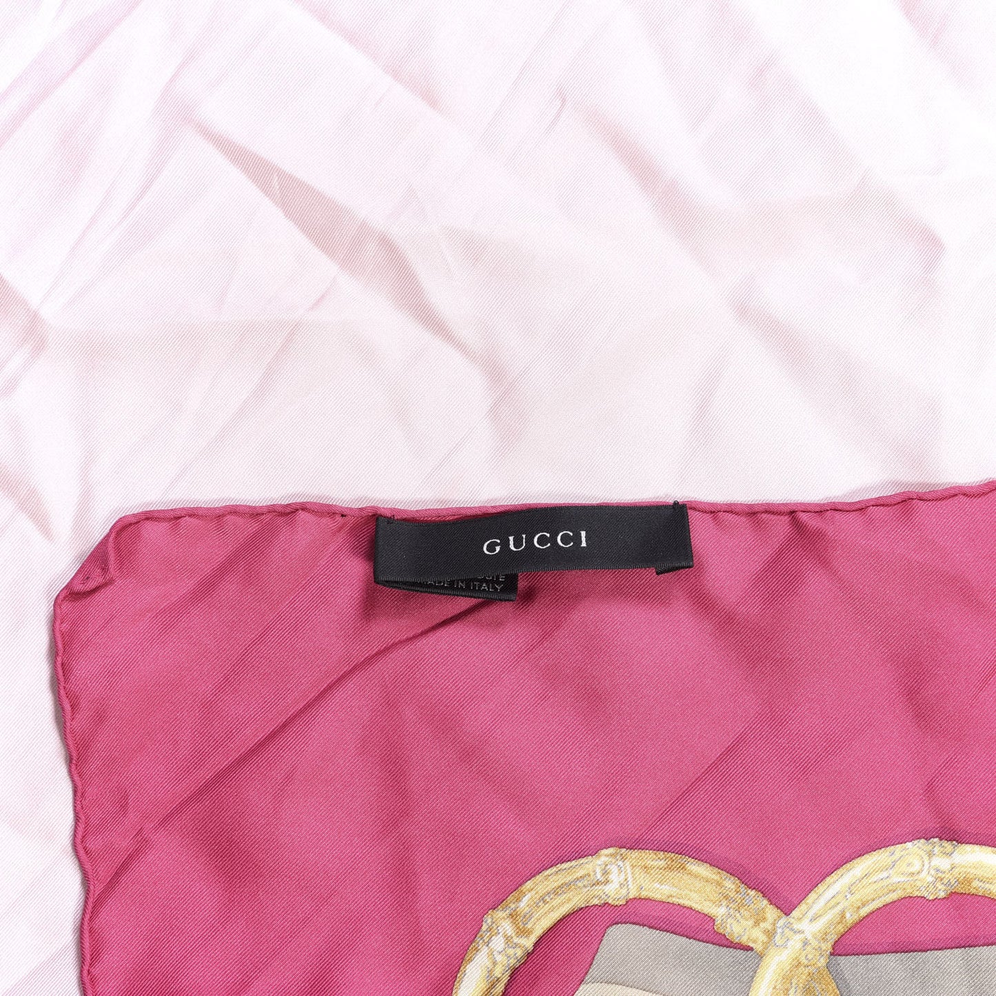 Silk Bamboo GG Web Print Scarf Pink