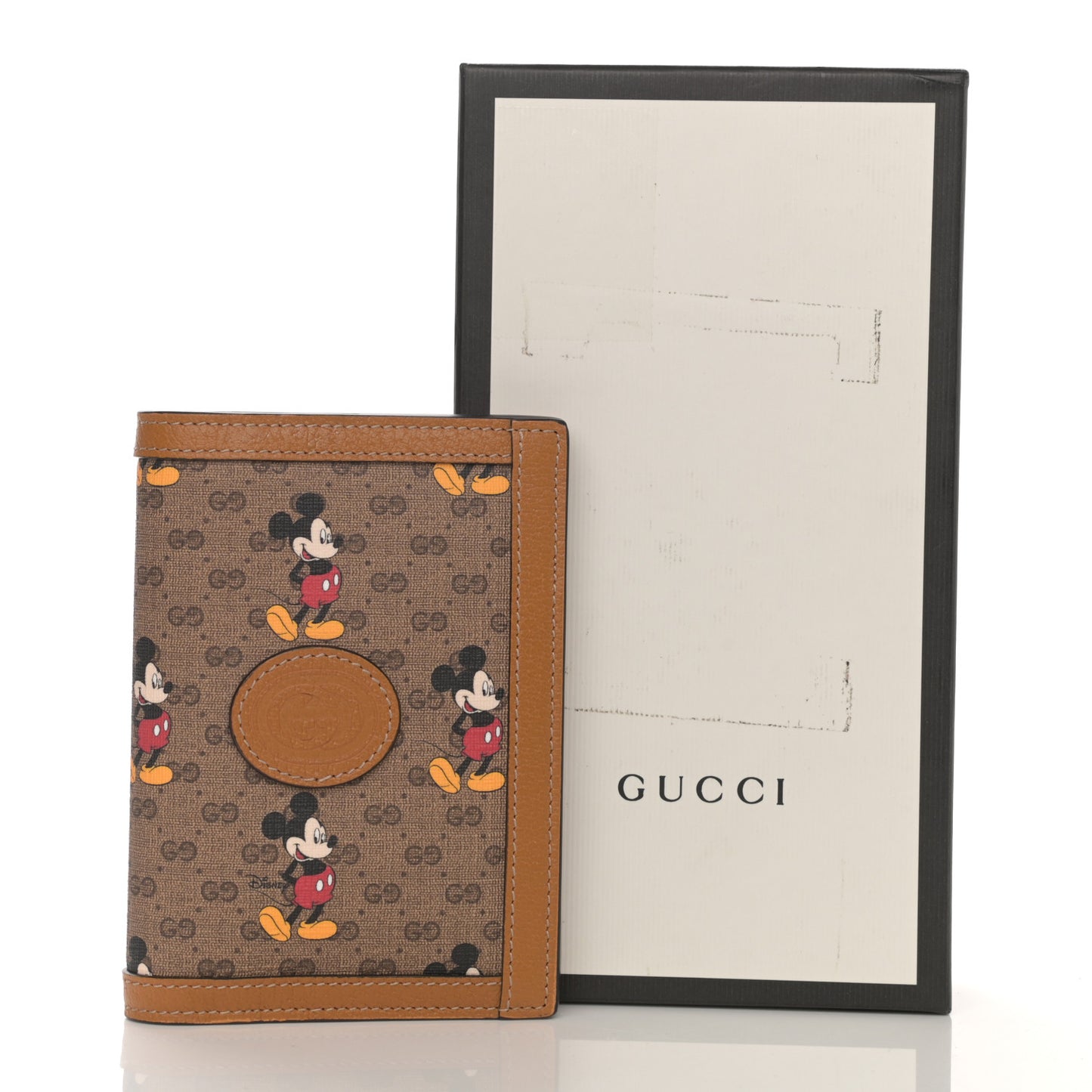 X DISNEY Mini Vintage GG Supreme Monogram Mickey Mouse Passport Holder Beige Vintage Sun Oil